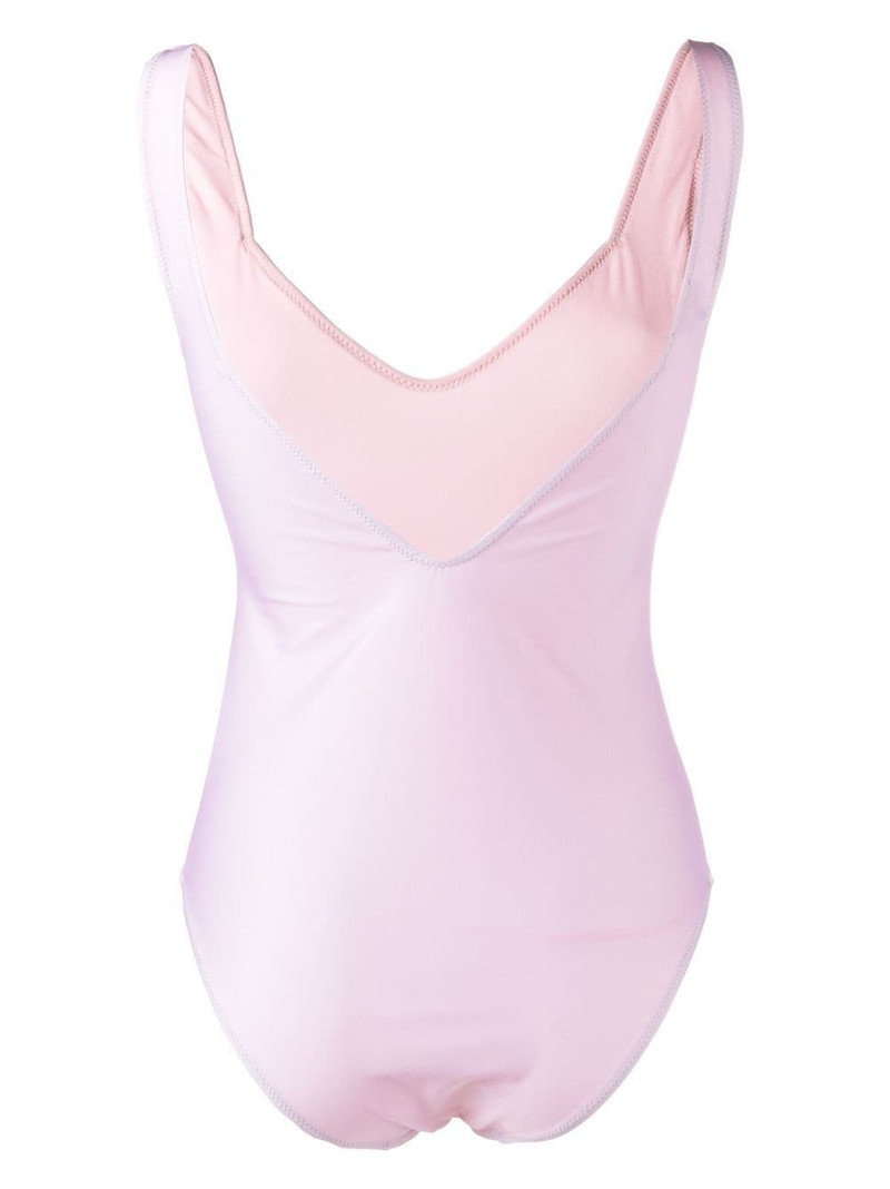 GANNI butterfly logo-print swimsuit outlook