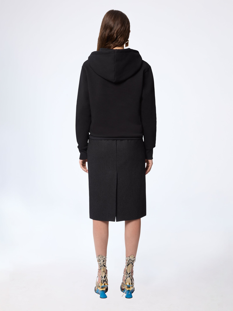 Lace-Insert Fleece Hoodie 4