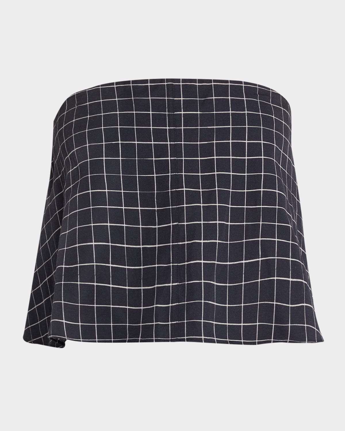 Strapless Tie-Back Plaid Top - 1
