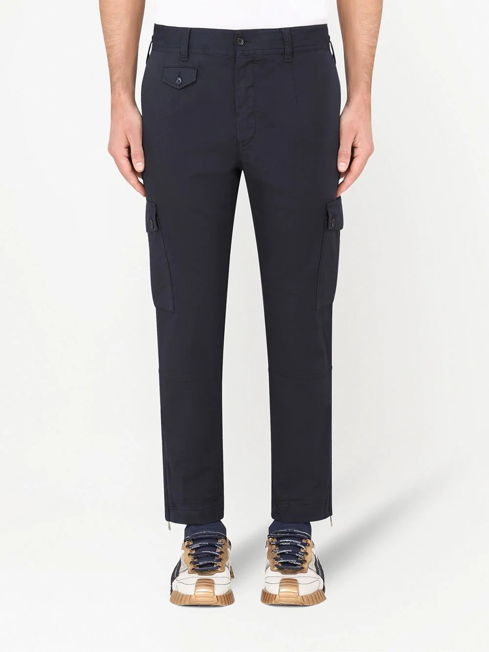 straight-leg cotton cargo trousers - 3