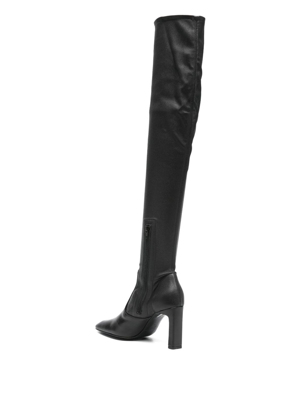 square-toe leather boots - 3