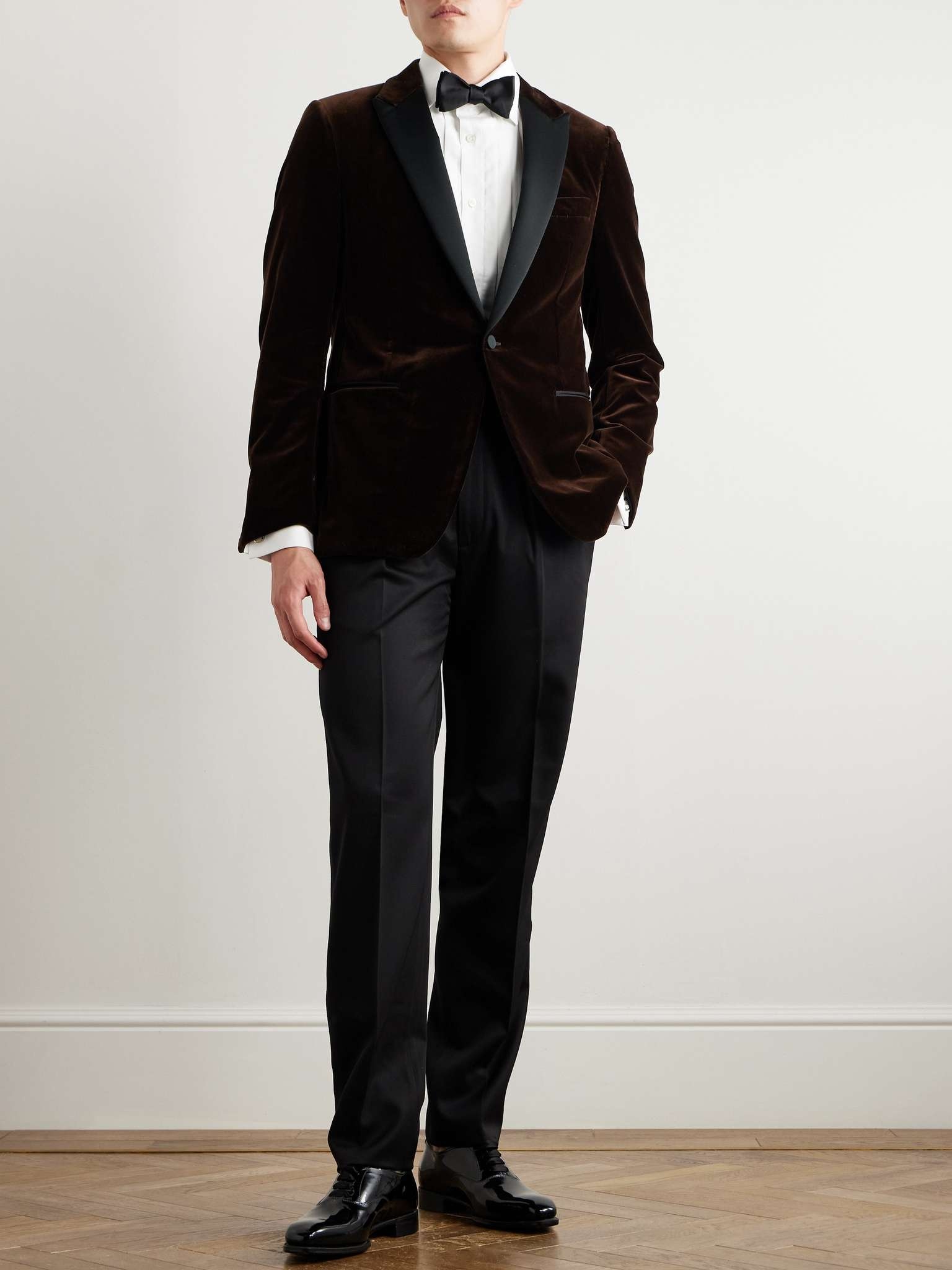 Satin-Trimmed Cotton-Velvet Tuxedo Jacket - 2