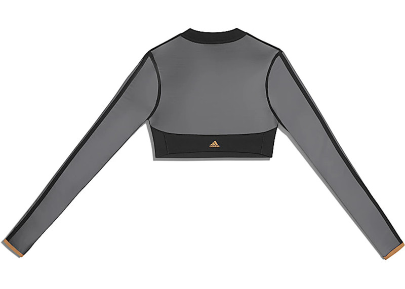 adidas adidas Ivy Park Long Sleeve Mesh Crop Top Black outlook