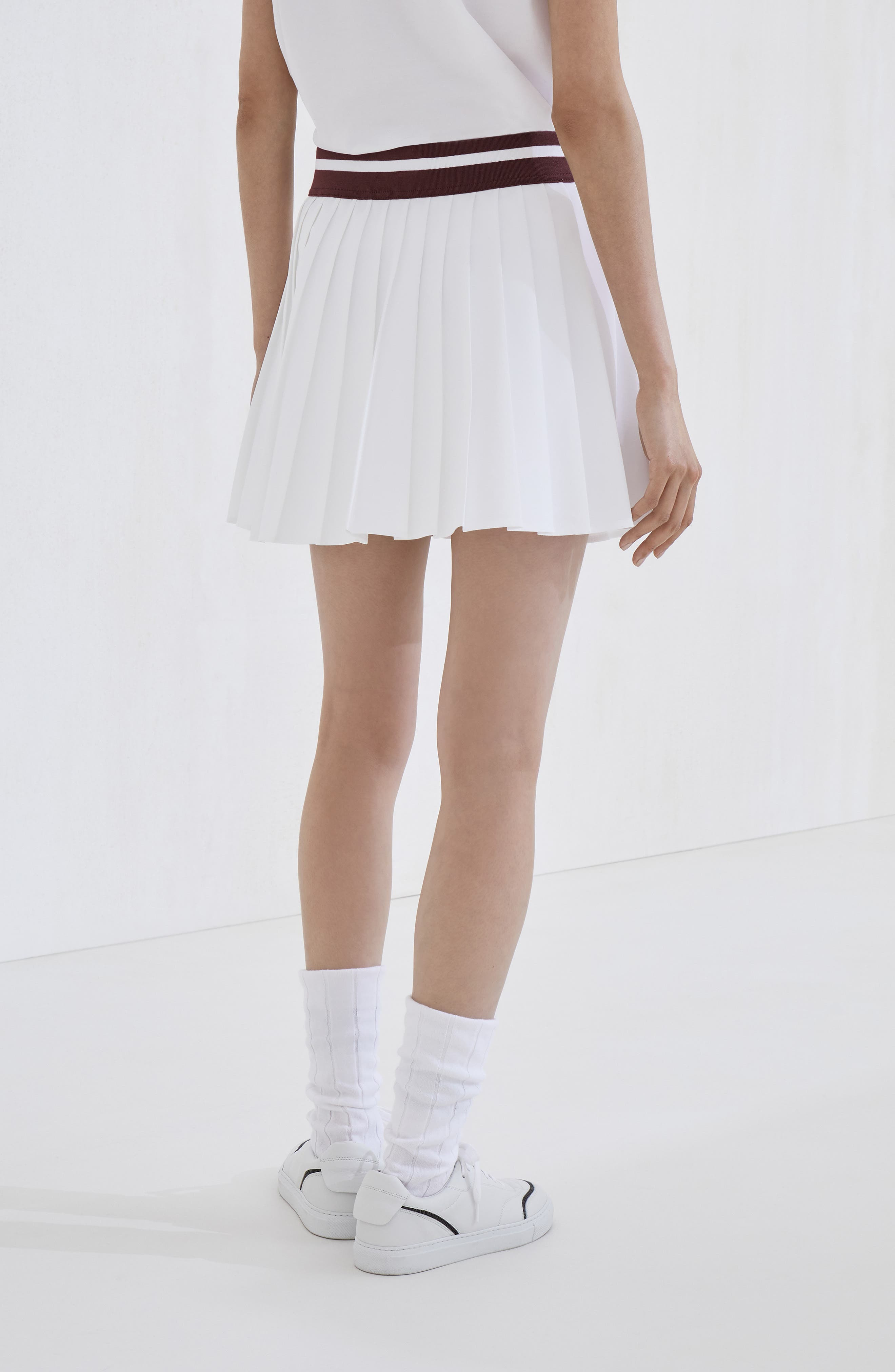 Brunello Cucinelli Pleated skirt with logo in White at Nordstrom - 3