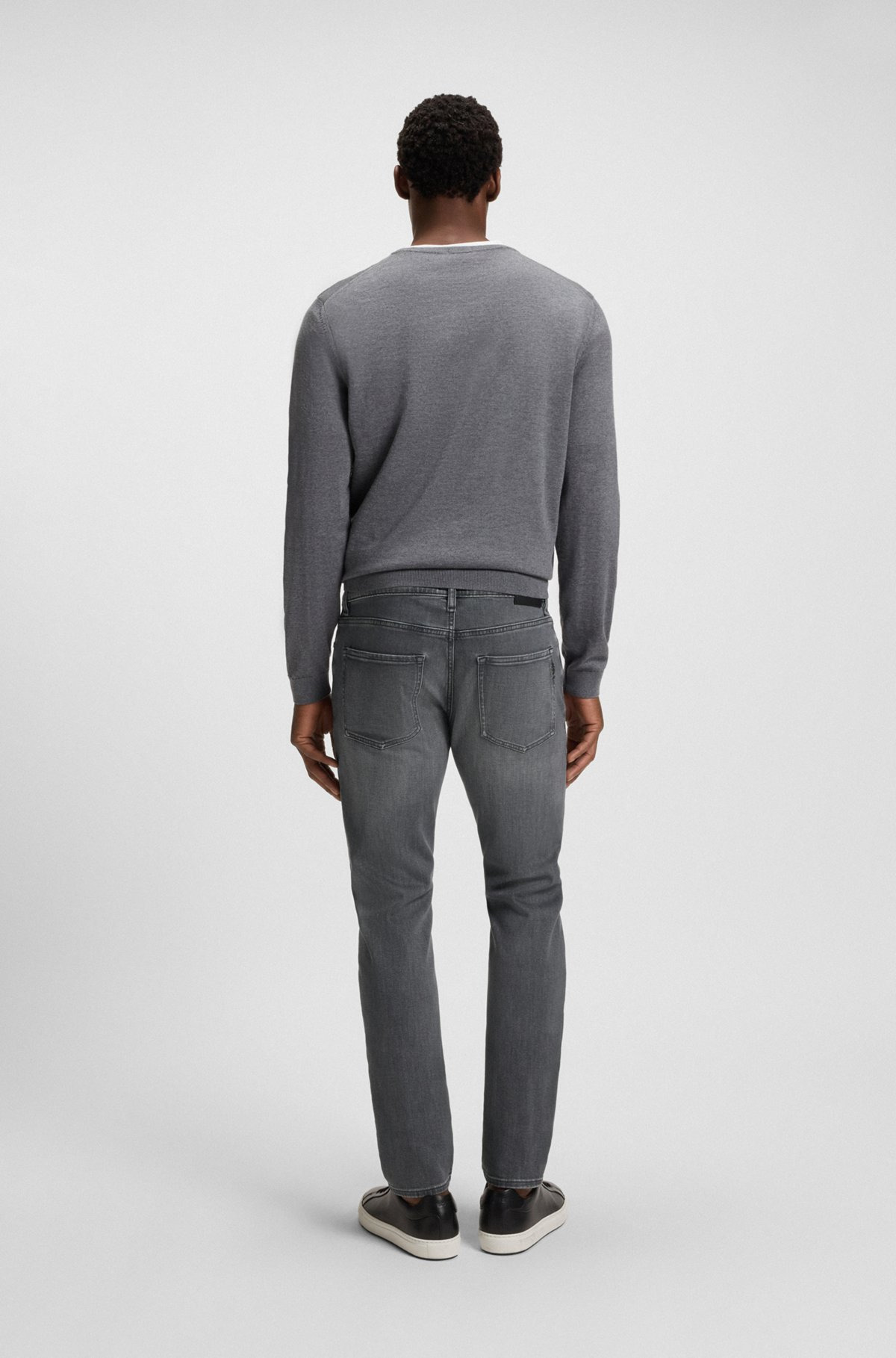 DELAWARE SLIM-FIT JEANS IN GRAY STRETCH DENIM - 4