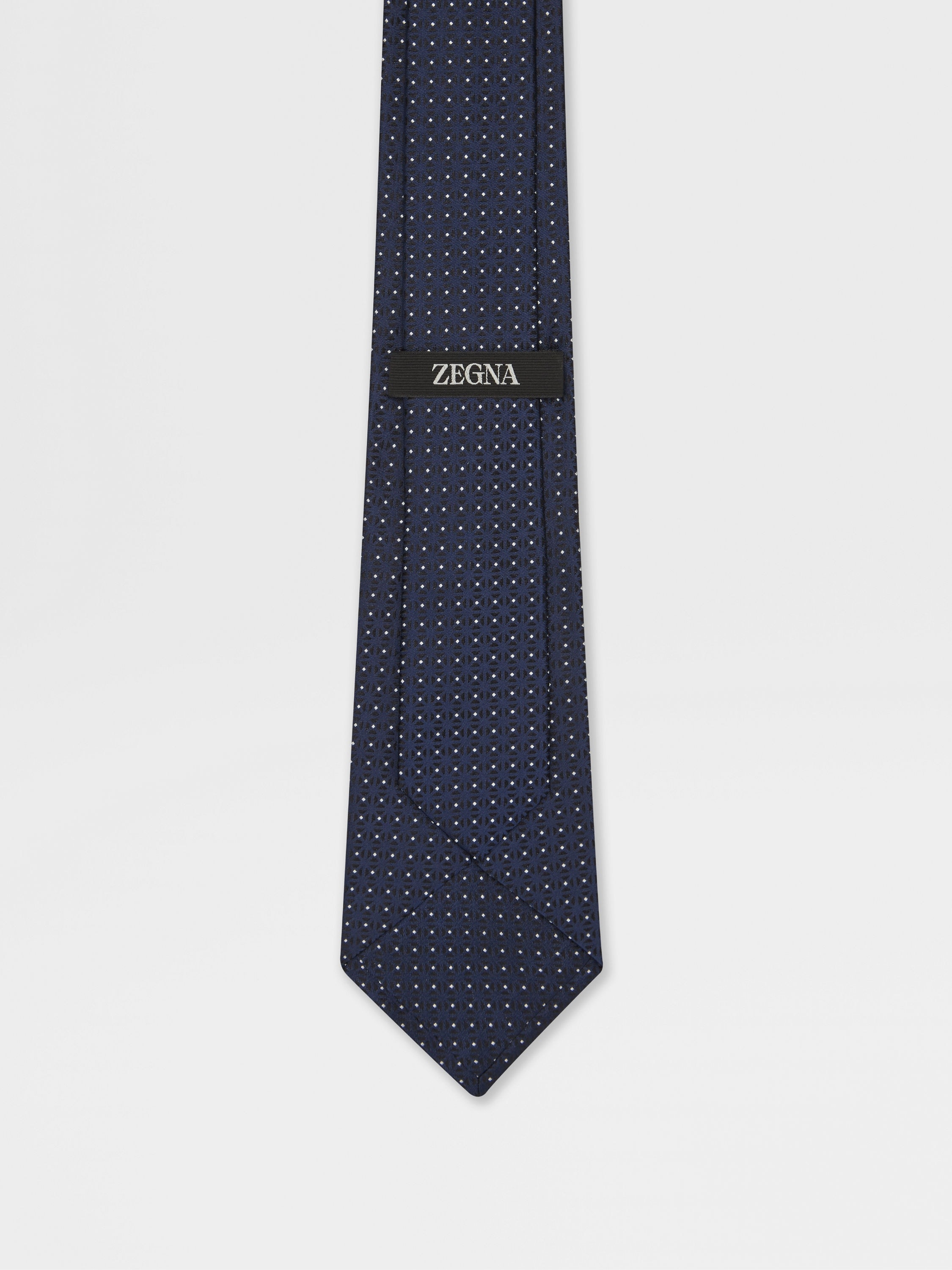 DARK BLUE SILK TIE - 3
