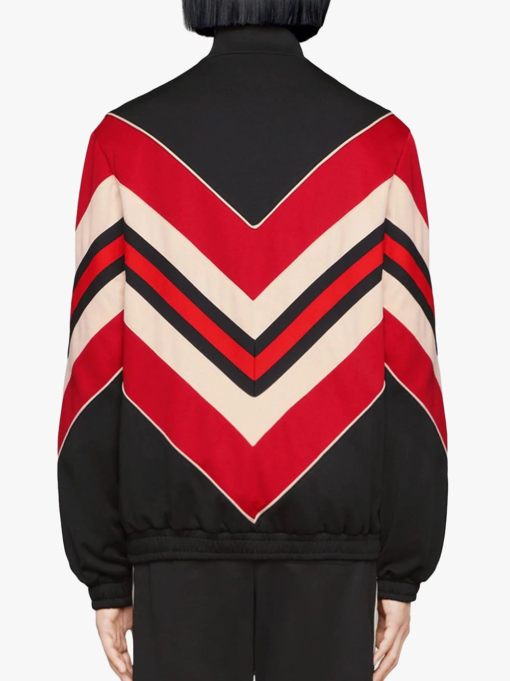 chevron-pattern bomber jacket - 4