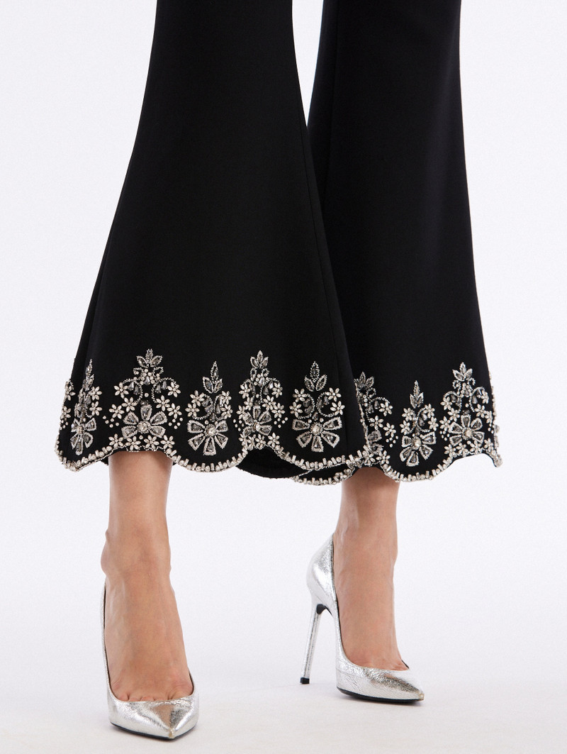 CRYSTAL SCALLOP EMBROIDERED PANTS 5