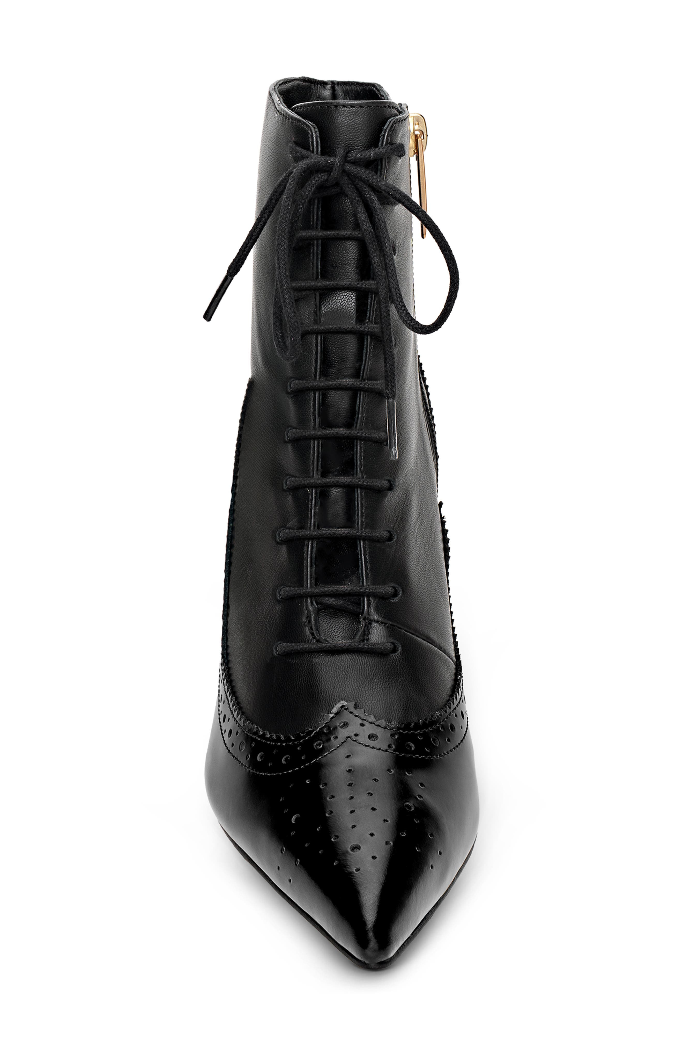 L'AGENCE Fayette Lace-Up Bootie in Black Leather at Nordstrom - 4