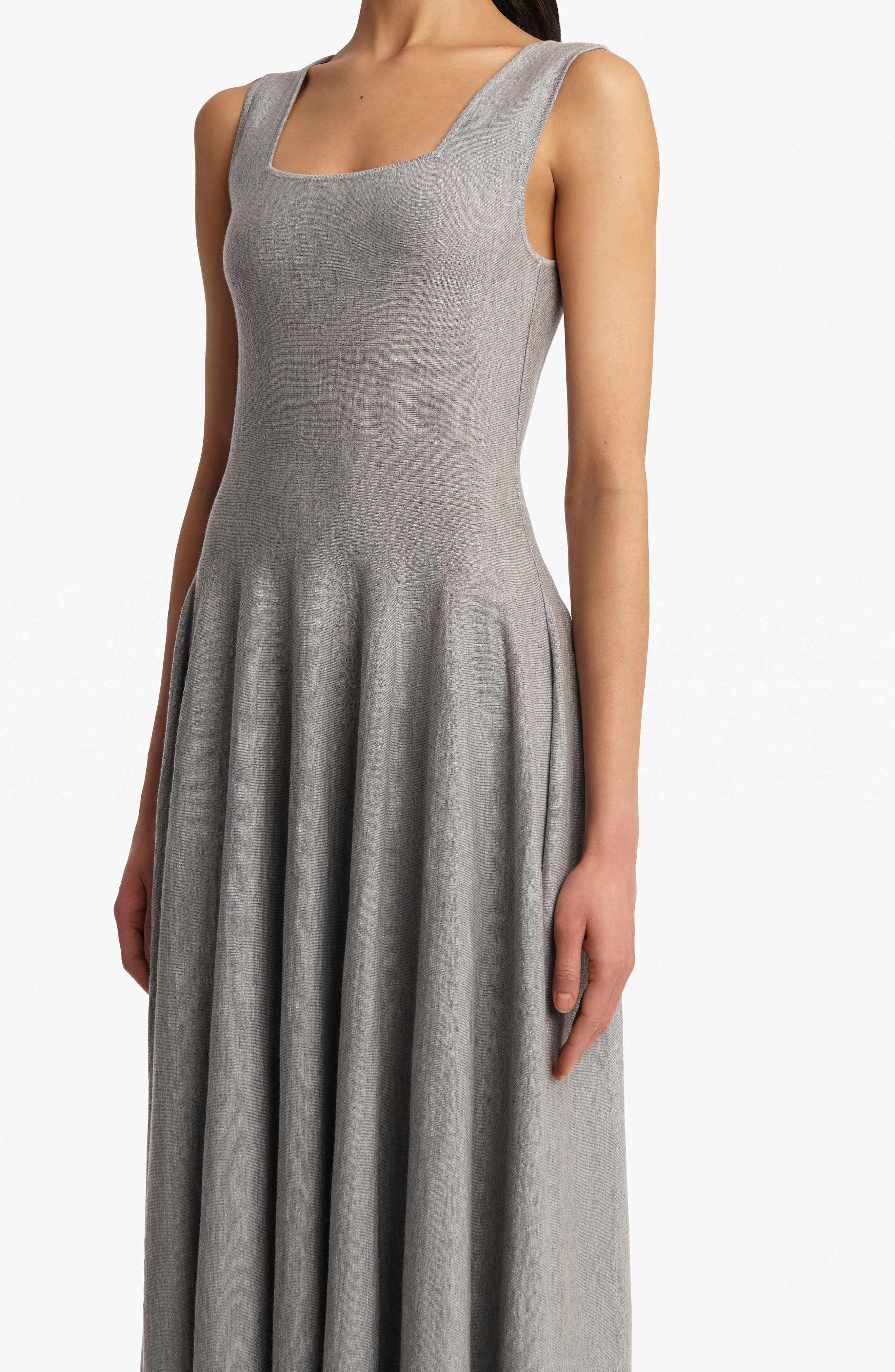 Khaite Jodie Square Neck Knit Dress in Mercury at Nordstrom - 4