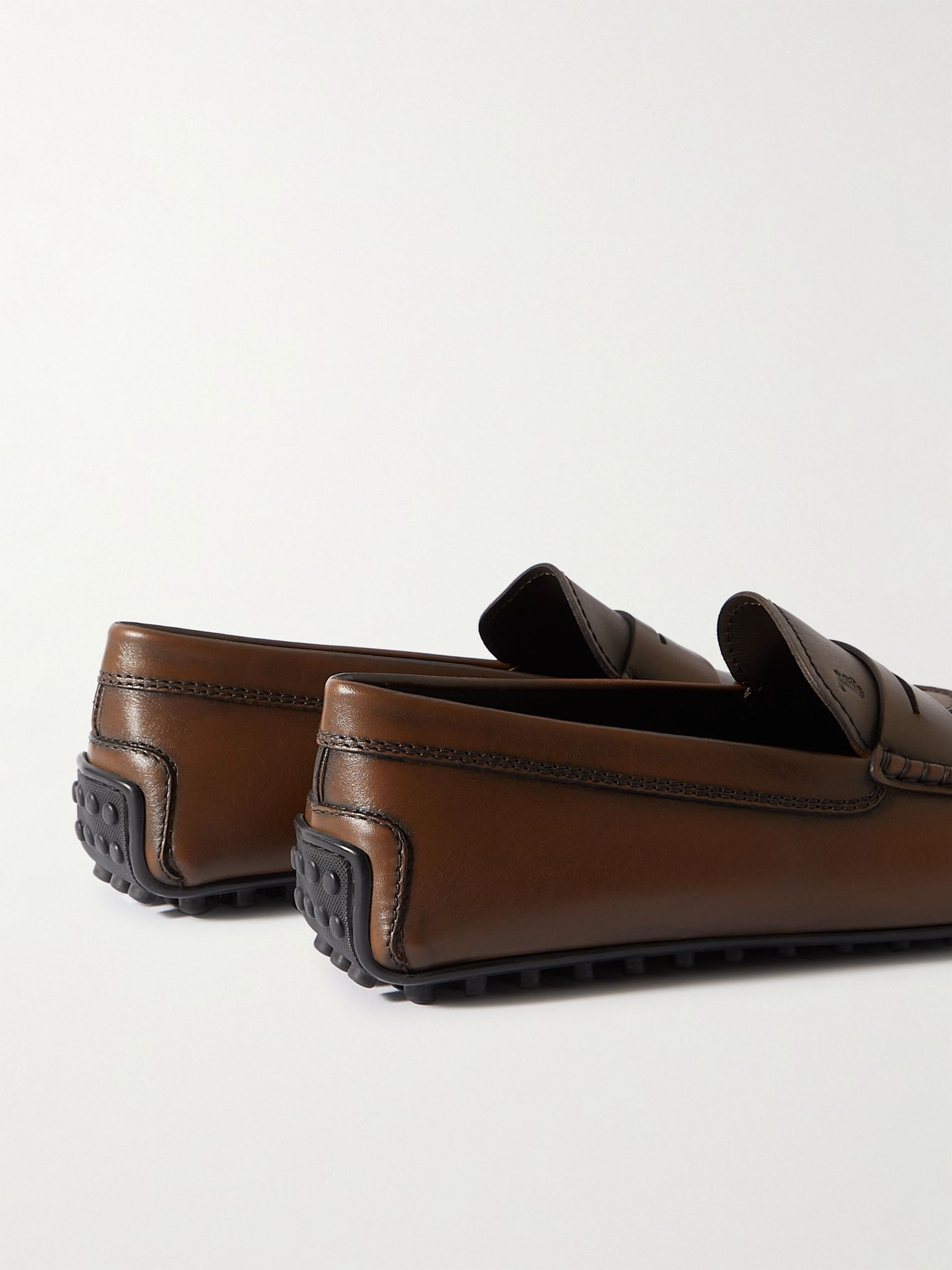 City Gommino Leather Penny Loafers Brown - 5