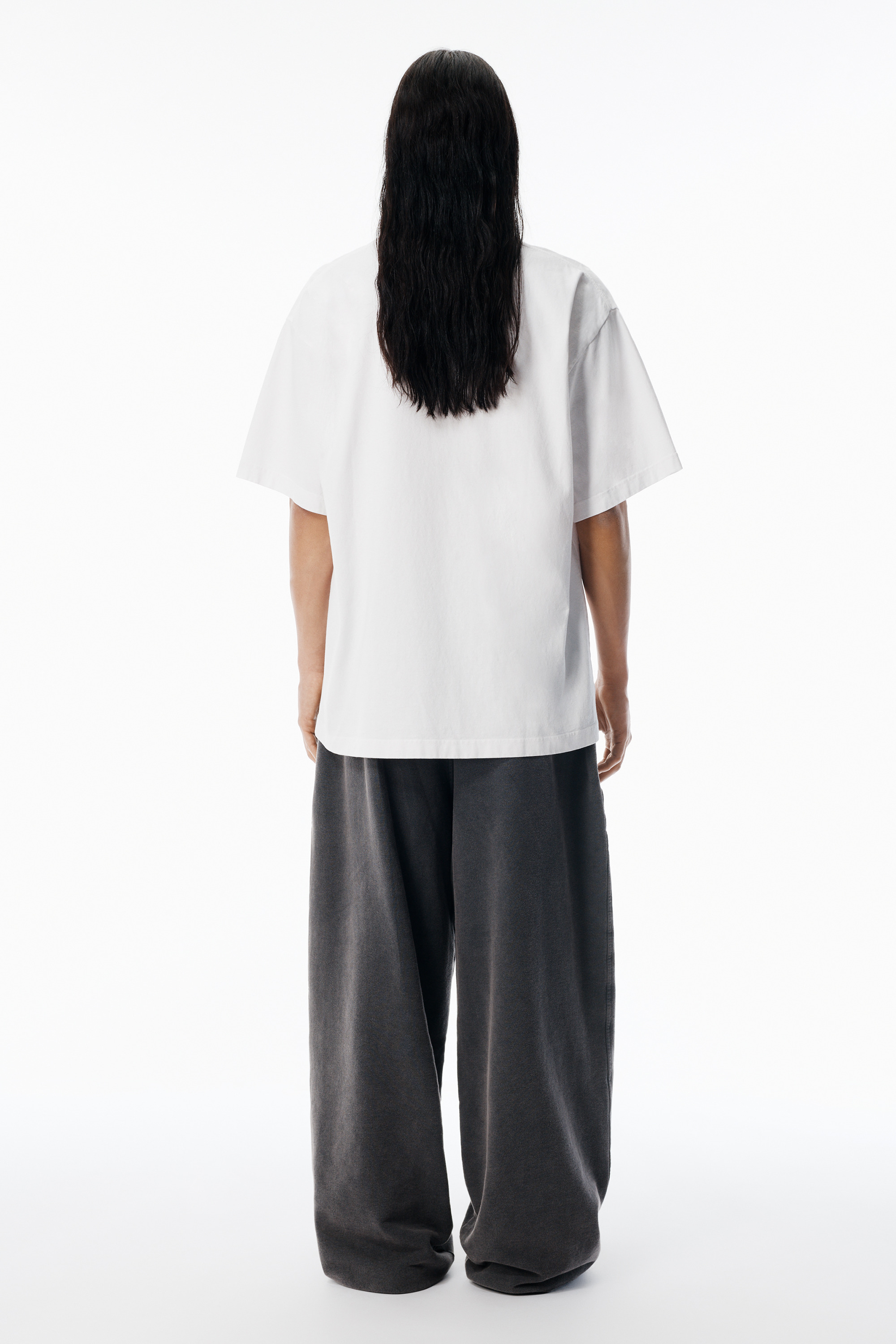 White Sunfade-Effect Wash Jersey Tee - 4