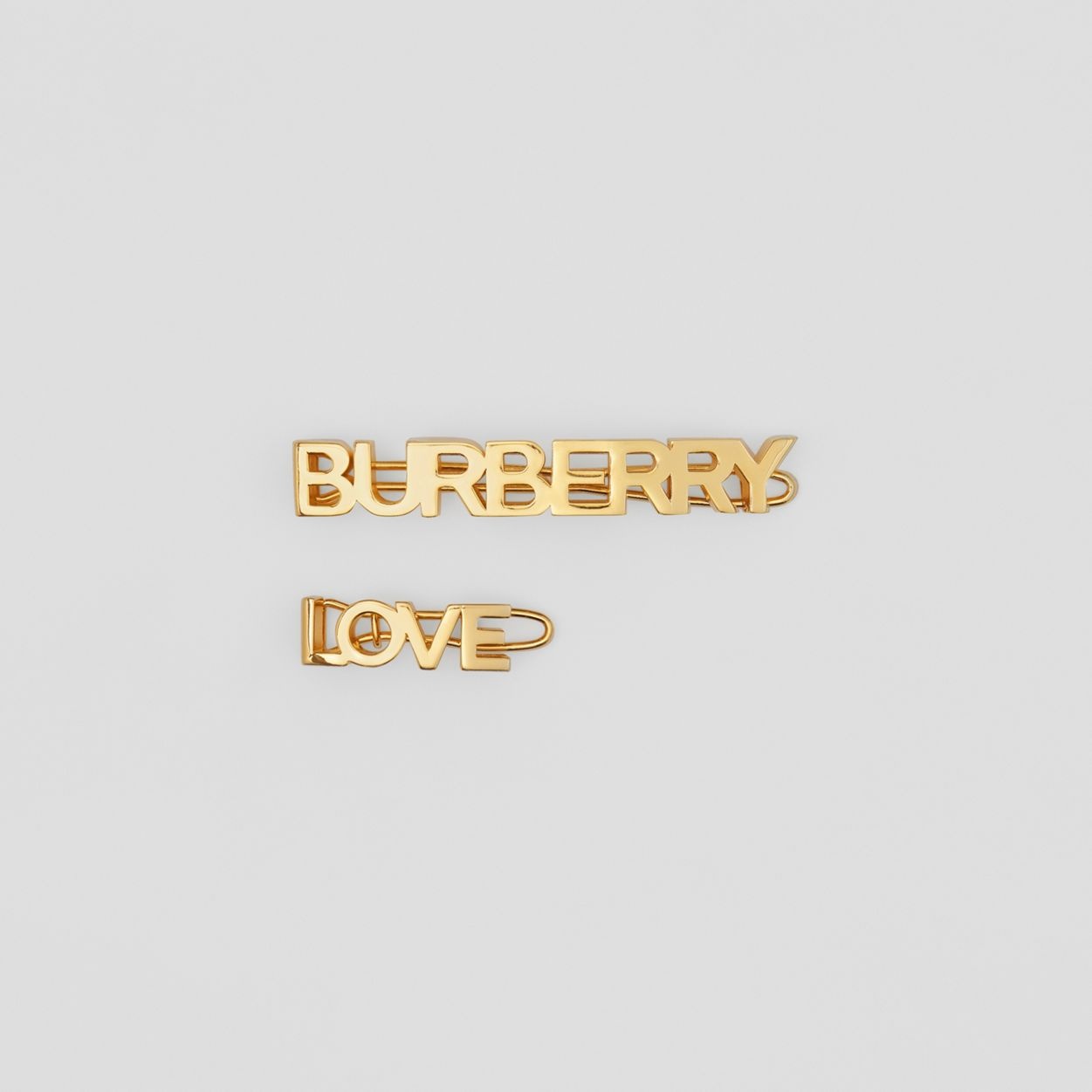 Gold-plated Logo and Love Hair Clips - 1