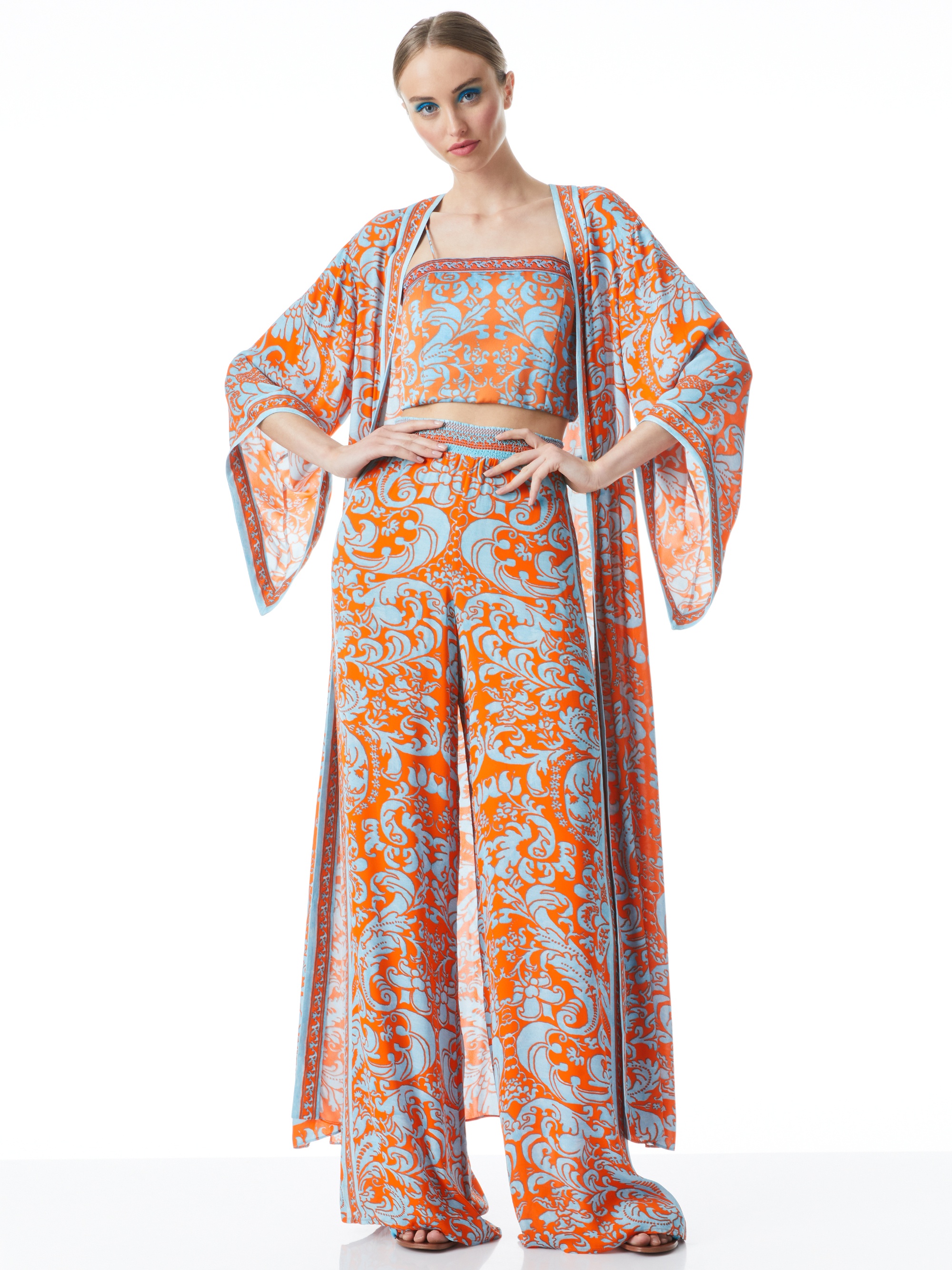 DOMINO MAXI KIMONO WITH TIE BELT - 4
