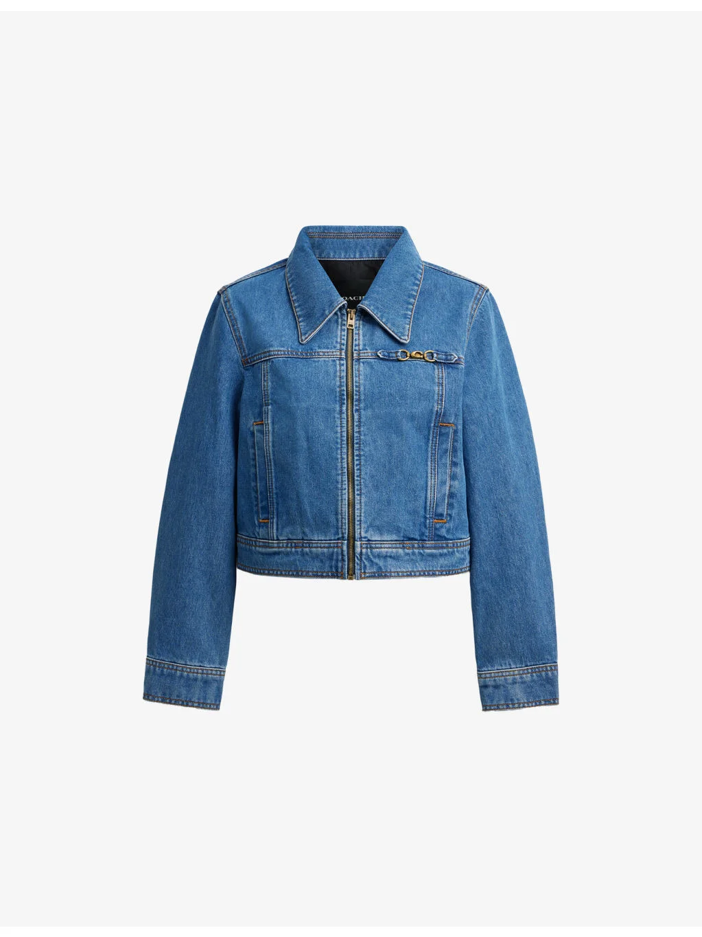Sculpted C Shrunken Denim Jacket - 1