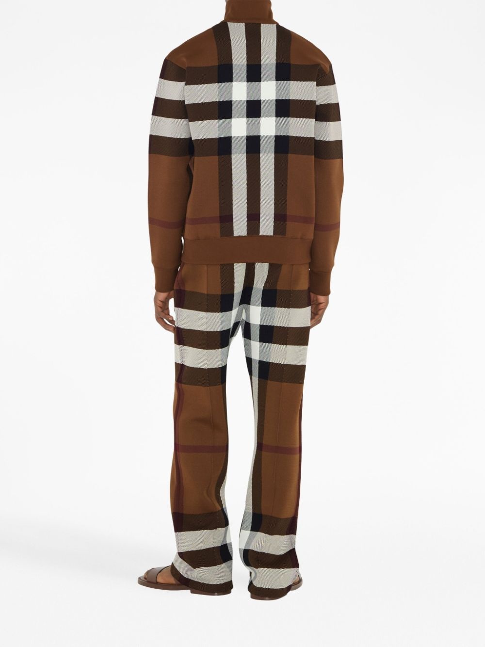 check-print track pants - 4
