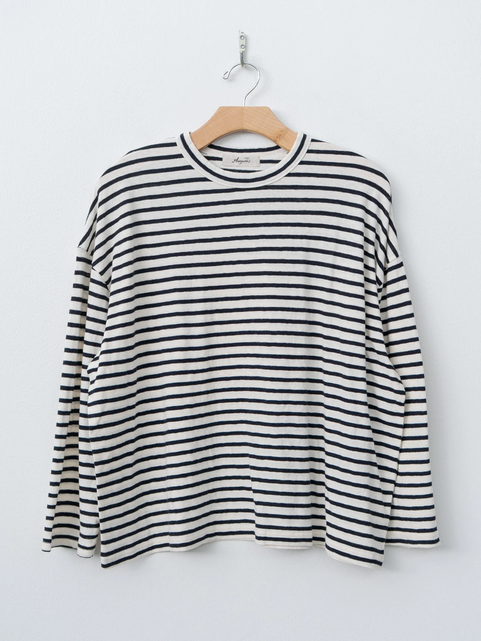 Stripe Pullover Tee - White/Navy - 1