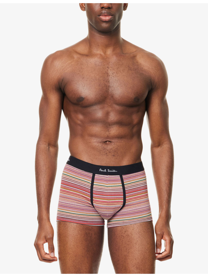 Paul Smith Striped Logo-Waistband Pack Of Five Cotton-Jersey Trunks outlook