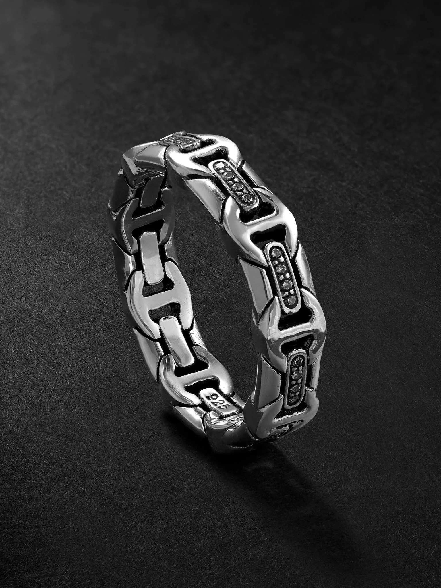 Wall Dame Sterling Silver Diamond Ring Silver - 1