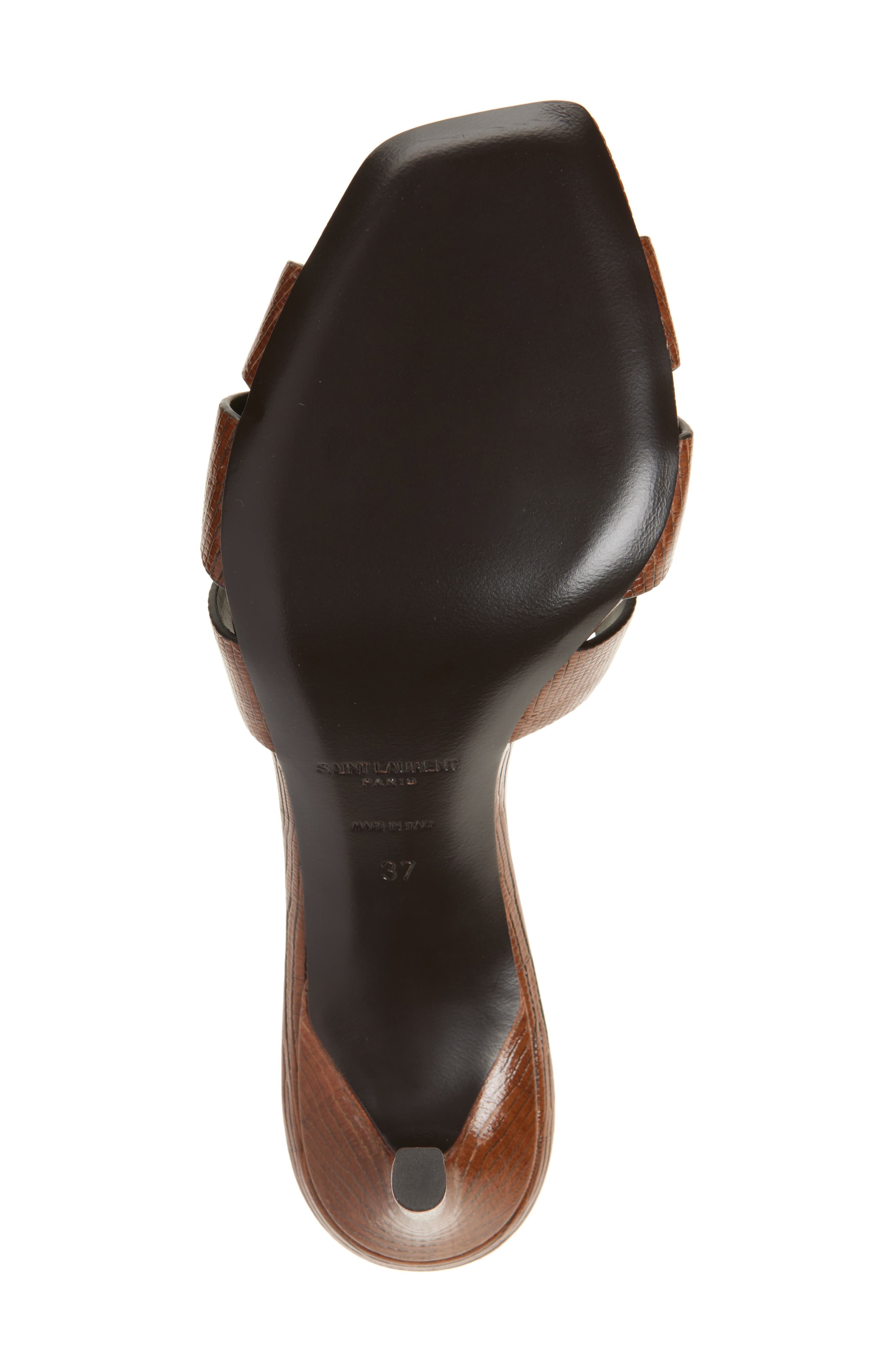 Saint Laurent Tribute Slide Sandal in Almond Brown at Nordstrom - 6