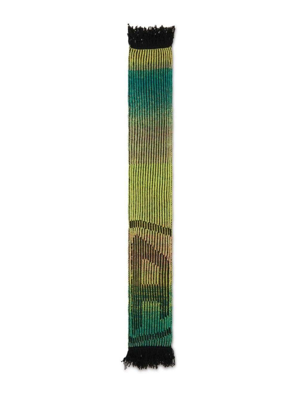 logo ribbed scarf - 2