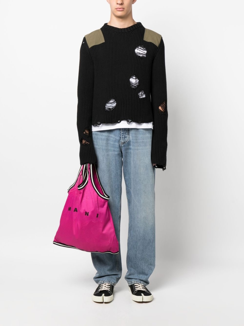 logo-print perforated tote bag - 2