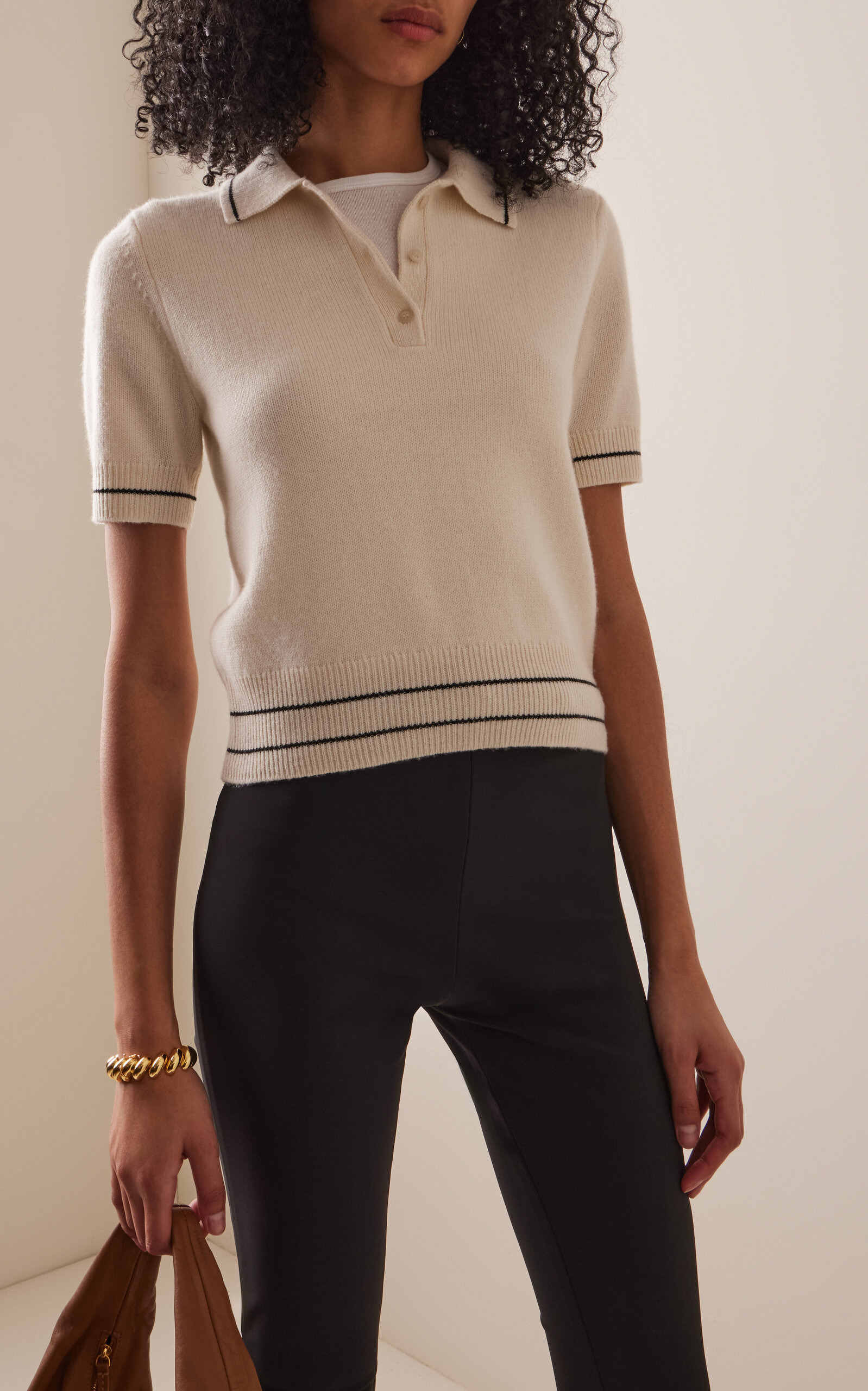 Carline Cashmere Polo Sweater ivory - 3