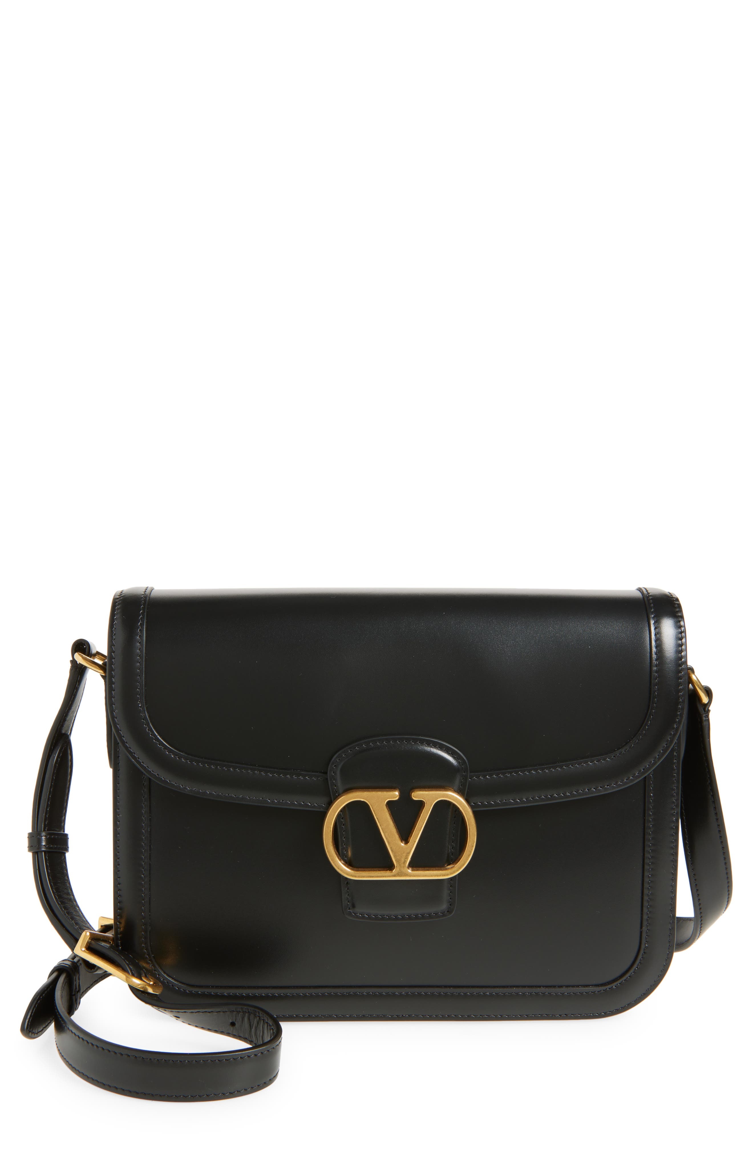 Valentino Garavani 9TO5 Leather Shoulder Bag in Black at Nordstrom - 1