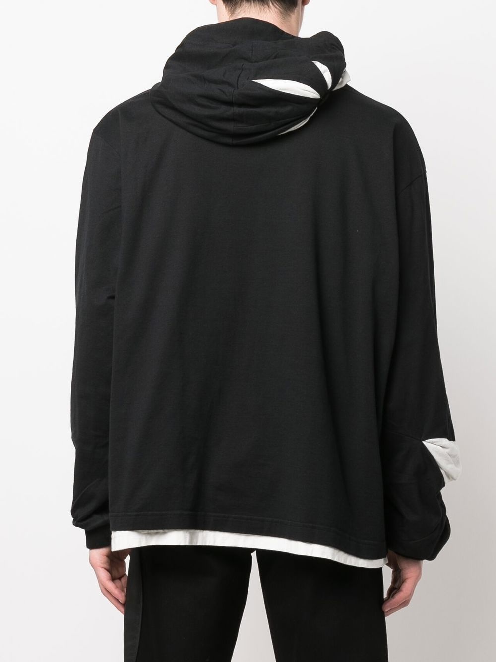 origami-pattern cotton hoodie - 4