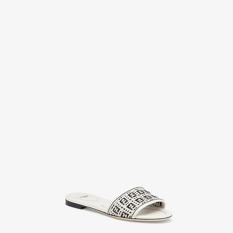FENDI White leather slides outlook