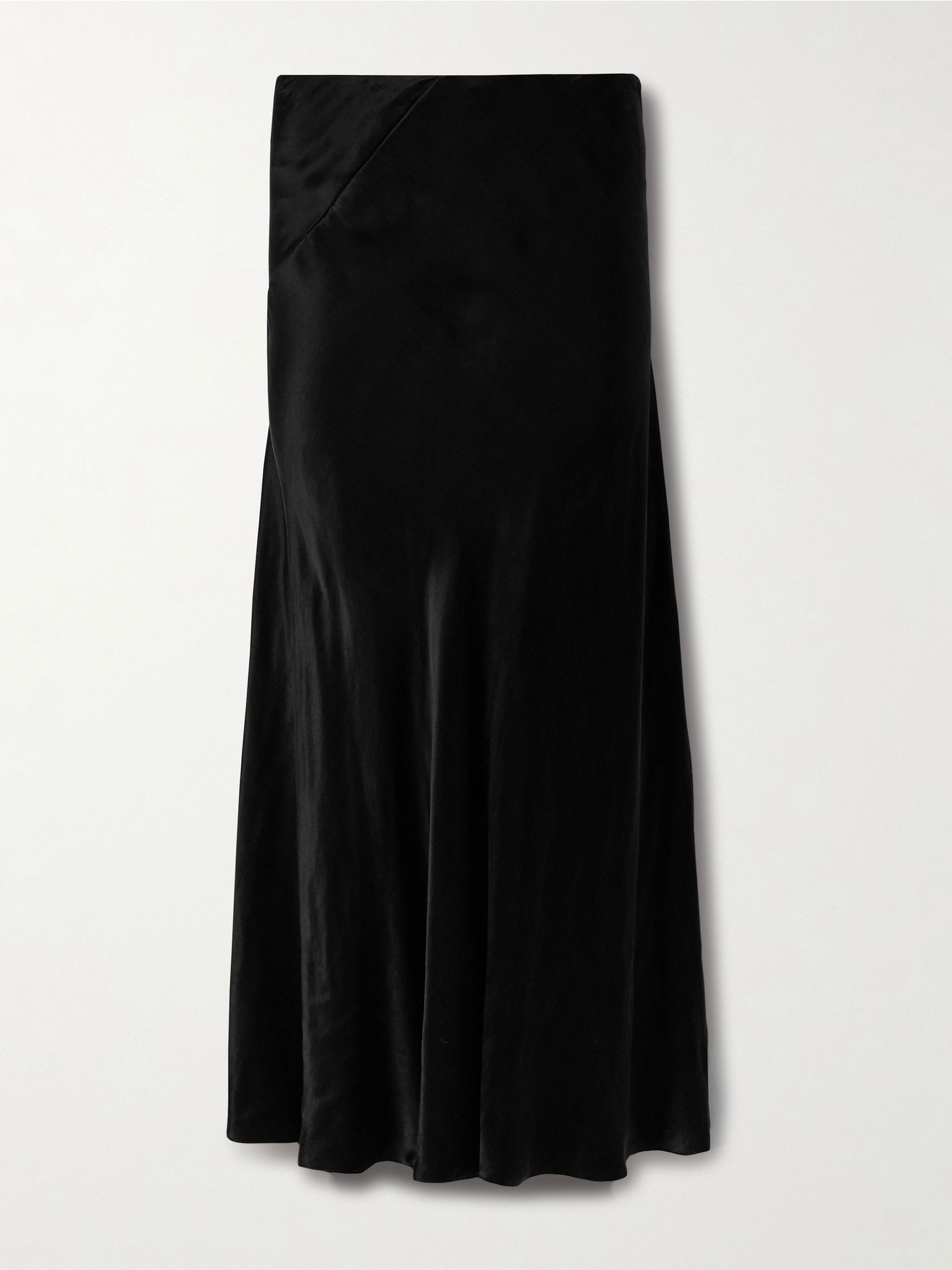 Luce washed-satin maxi skirt Black - 1