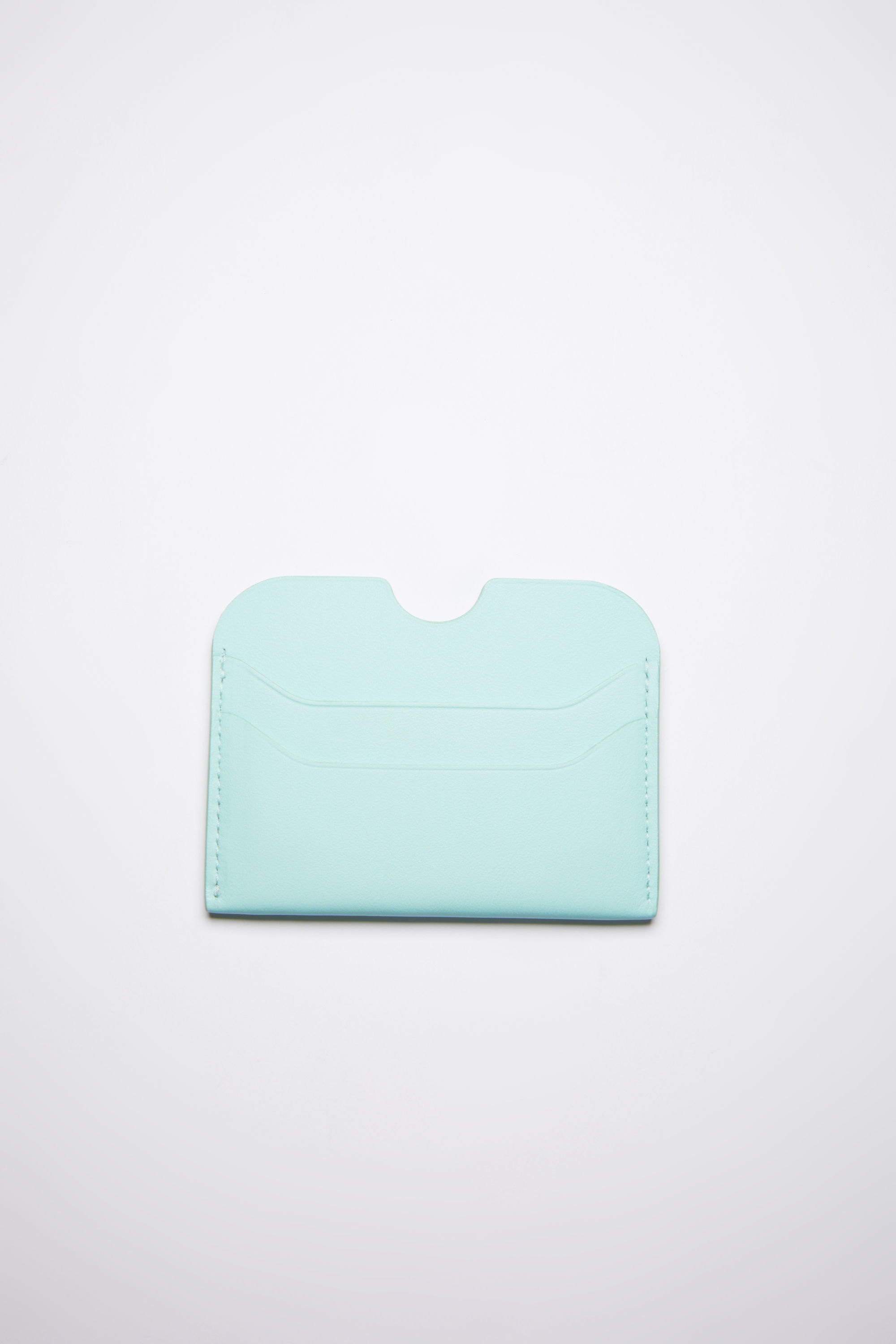 Leather card holder - Pastel green - 3