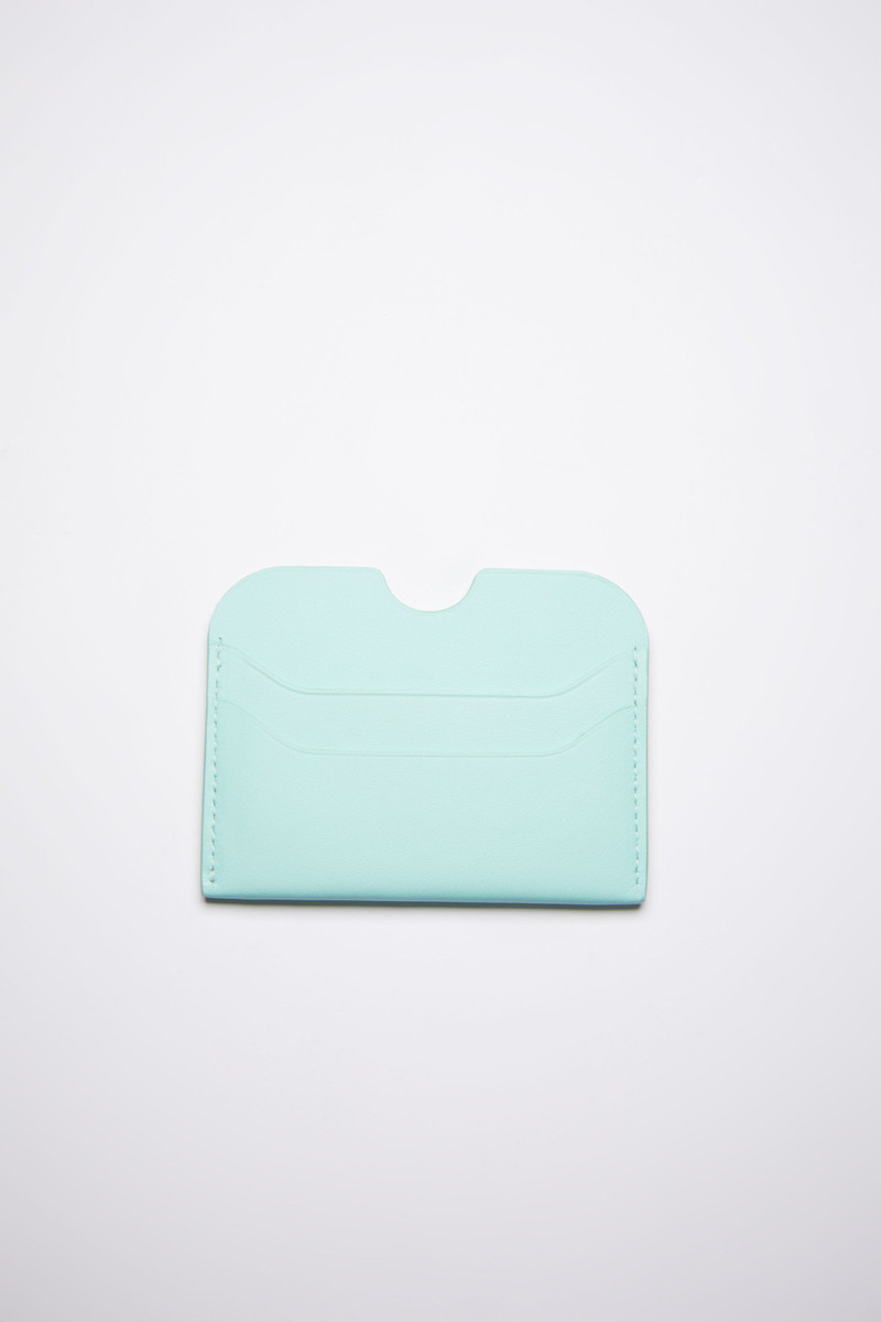 Leather card holder - Pastel green 3