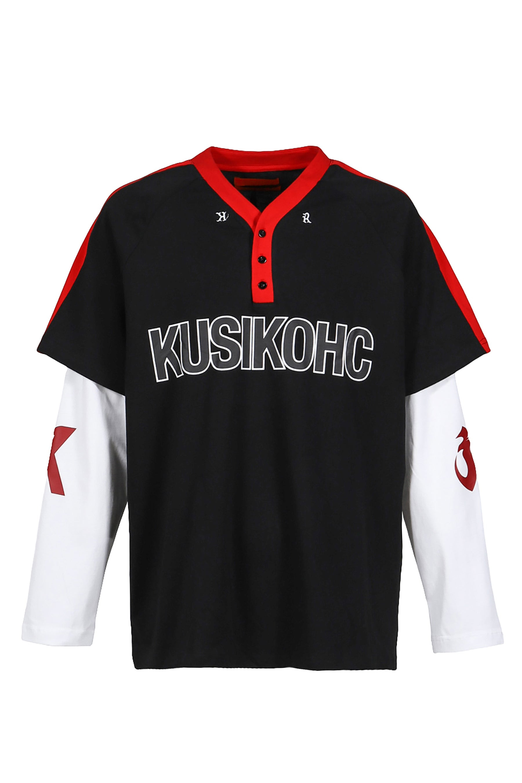 BASEBALL LONGSLEEVE POLO / BLK - 3