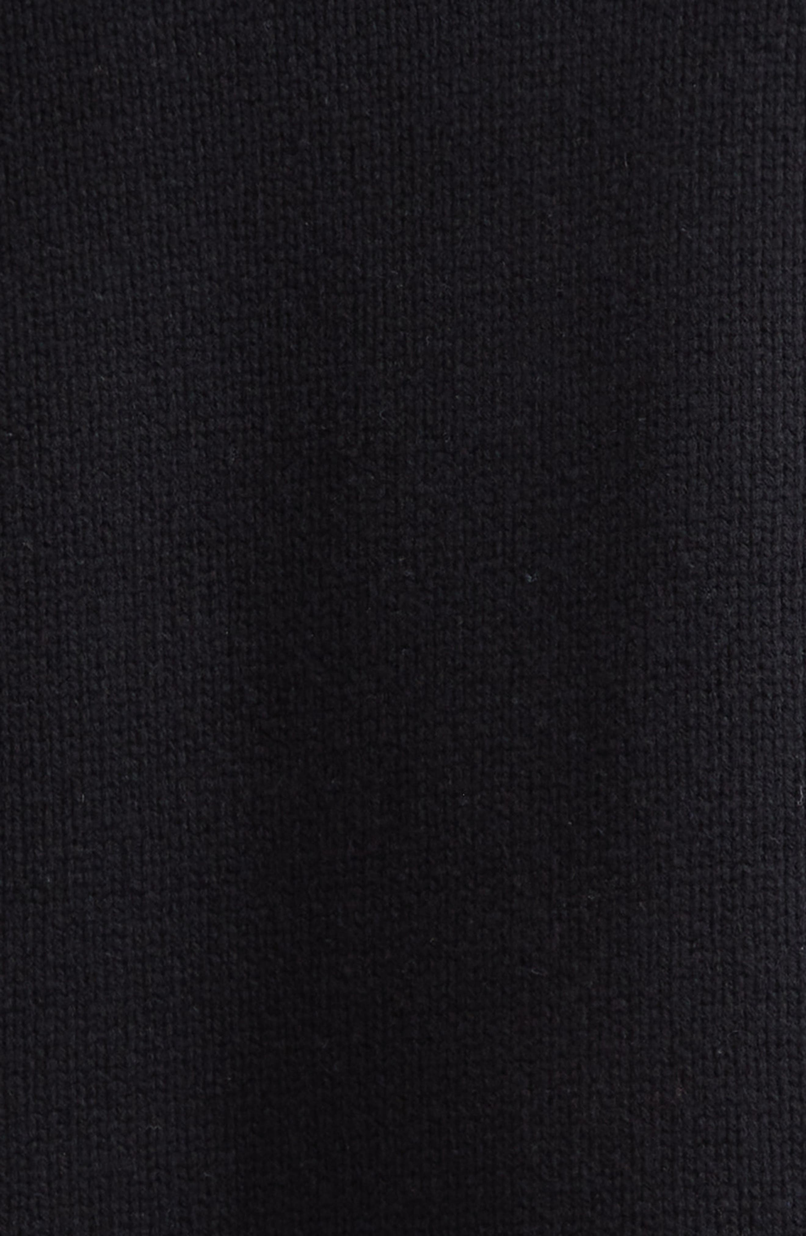 JW Anderson Anchor Intarsia Hooded Merino Wool Zip Sweater in Black/Navy at Nordstrom - 7