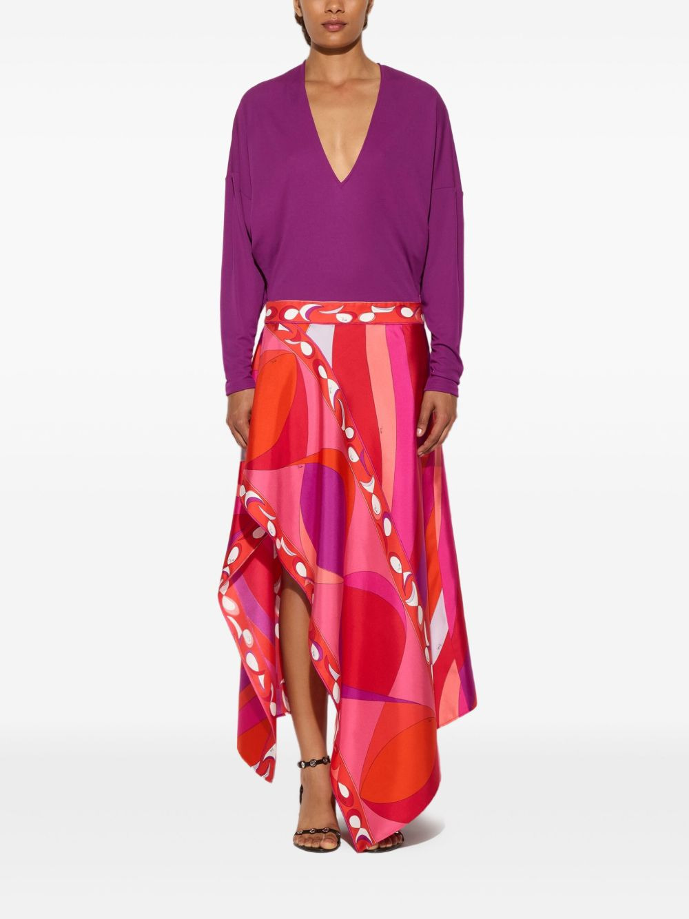 Pesci print asymmetric dress - 2