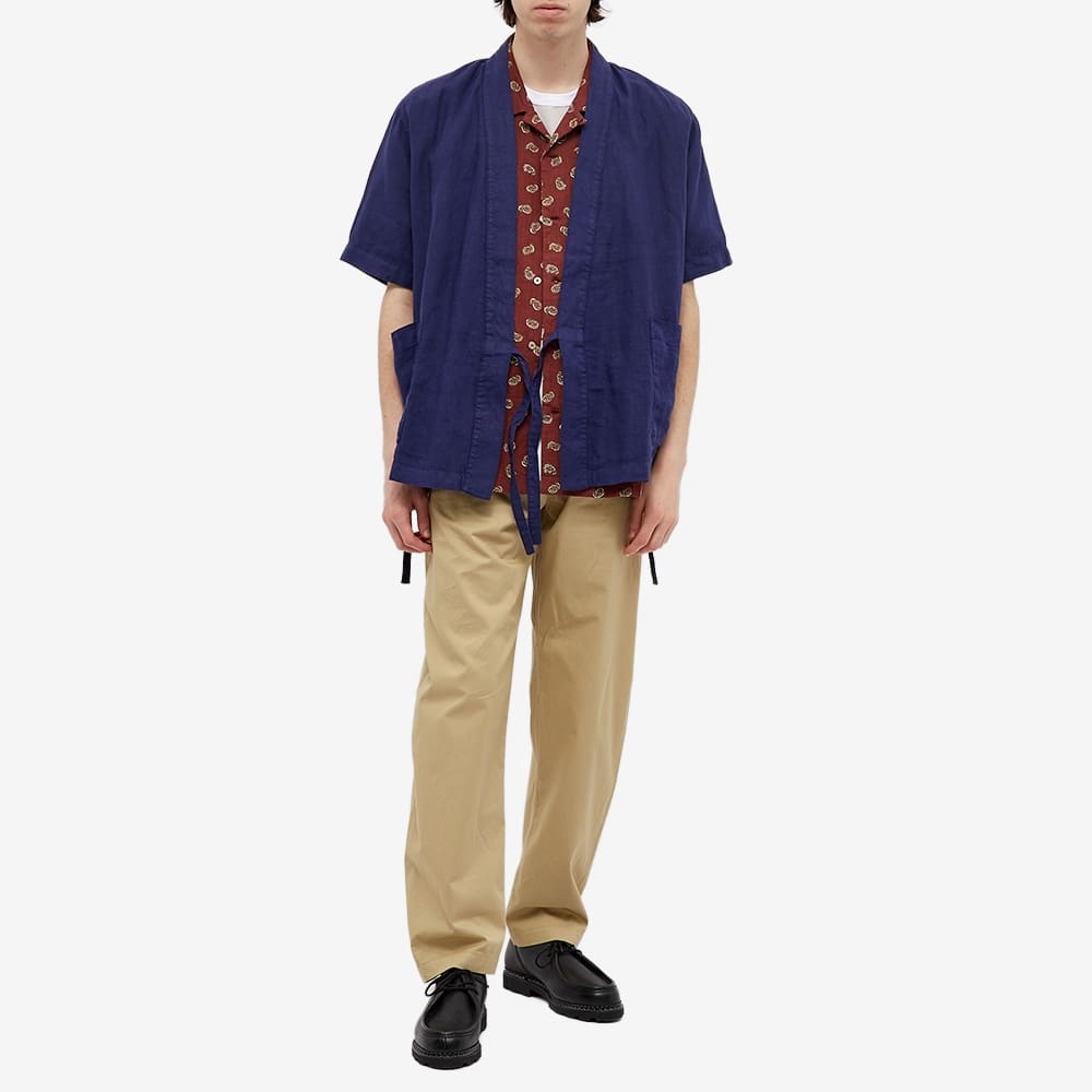 Universal Works Short Sleeve Linen Kyoto Workshirt - 5