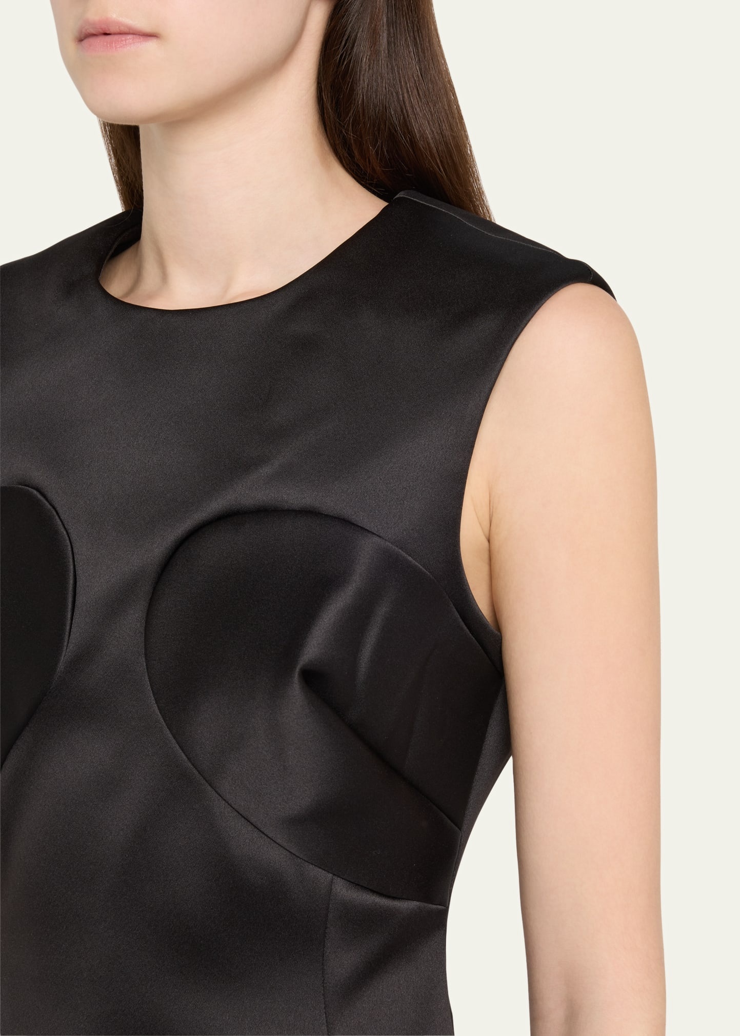Seamed Up Satin Sleeveless Mini Dress - 5