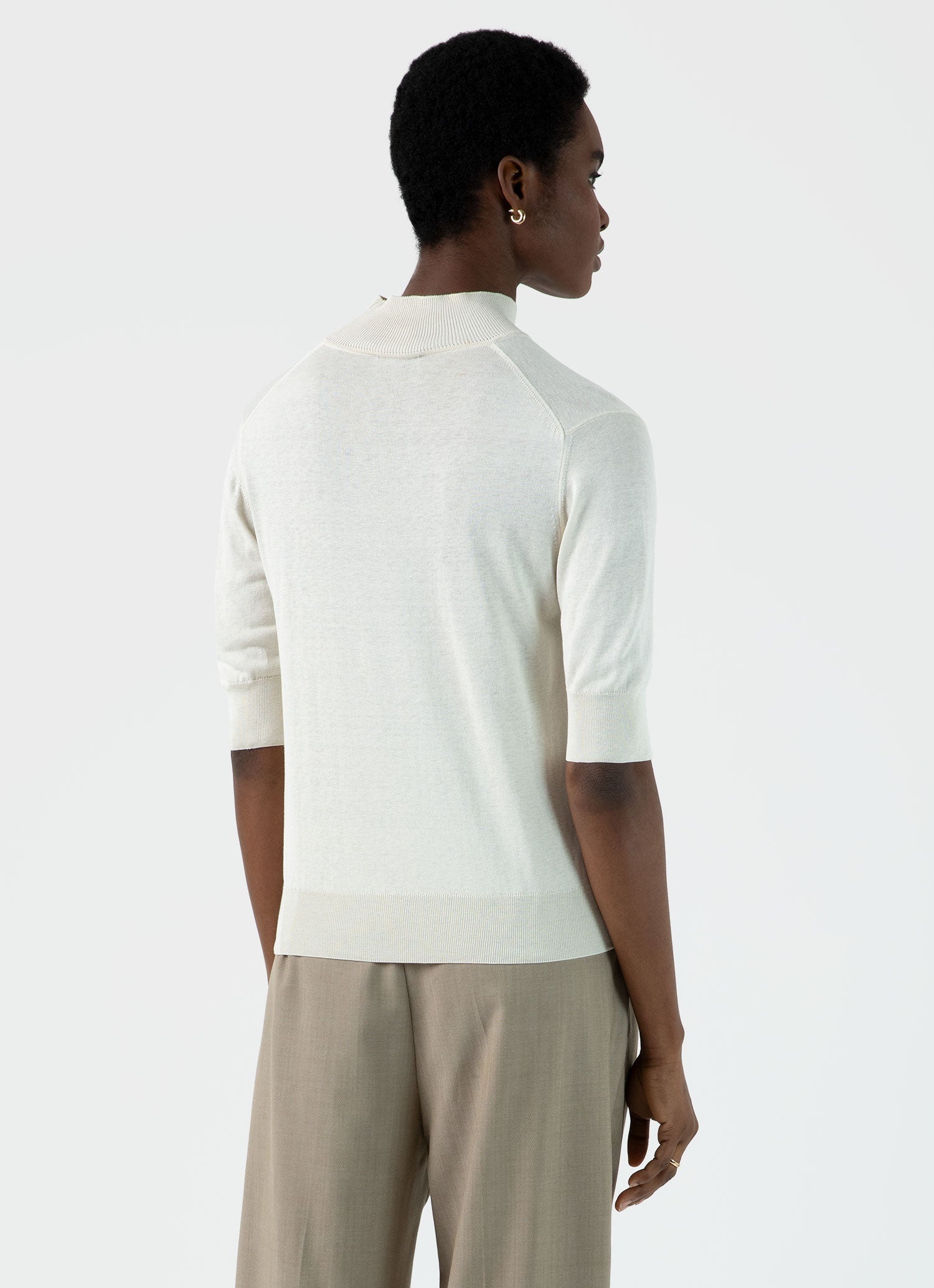 Mulberry Silk Mock Neck Top - 4