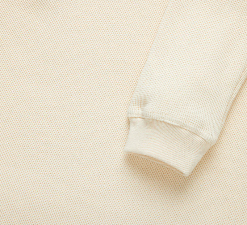 Long Sleeve Thermal Henley - Natural 4