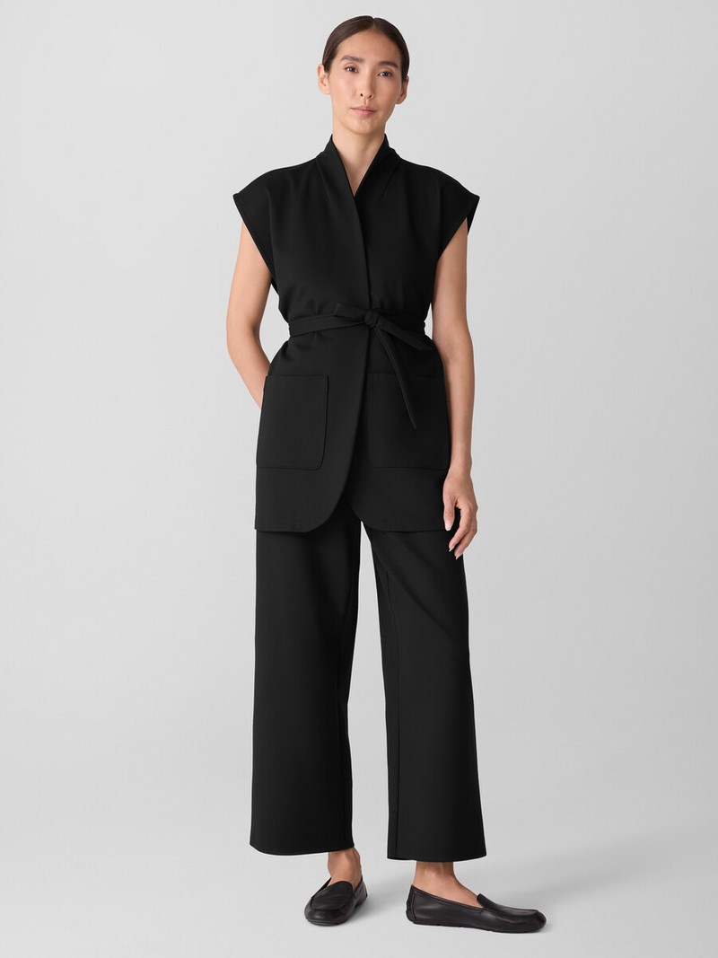 EILEEN FISHER Washable Flex Ponte High Collar Vest outlook