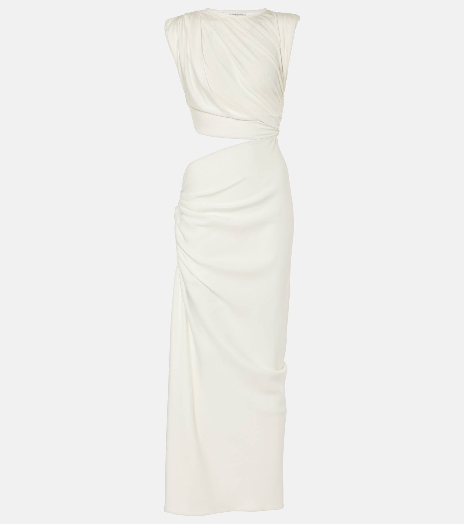 Asymmetric draped maxi dress - 1