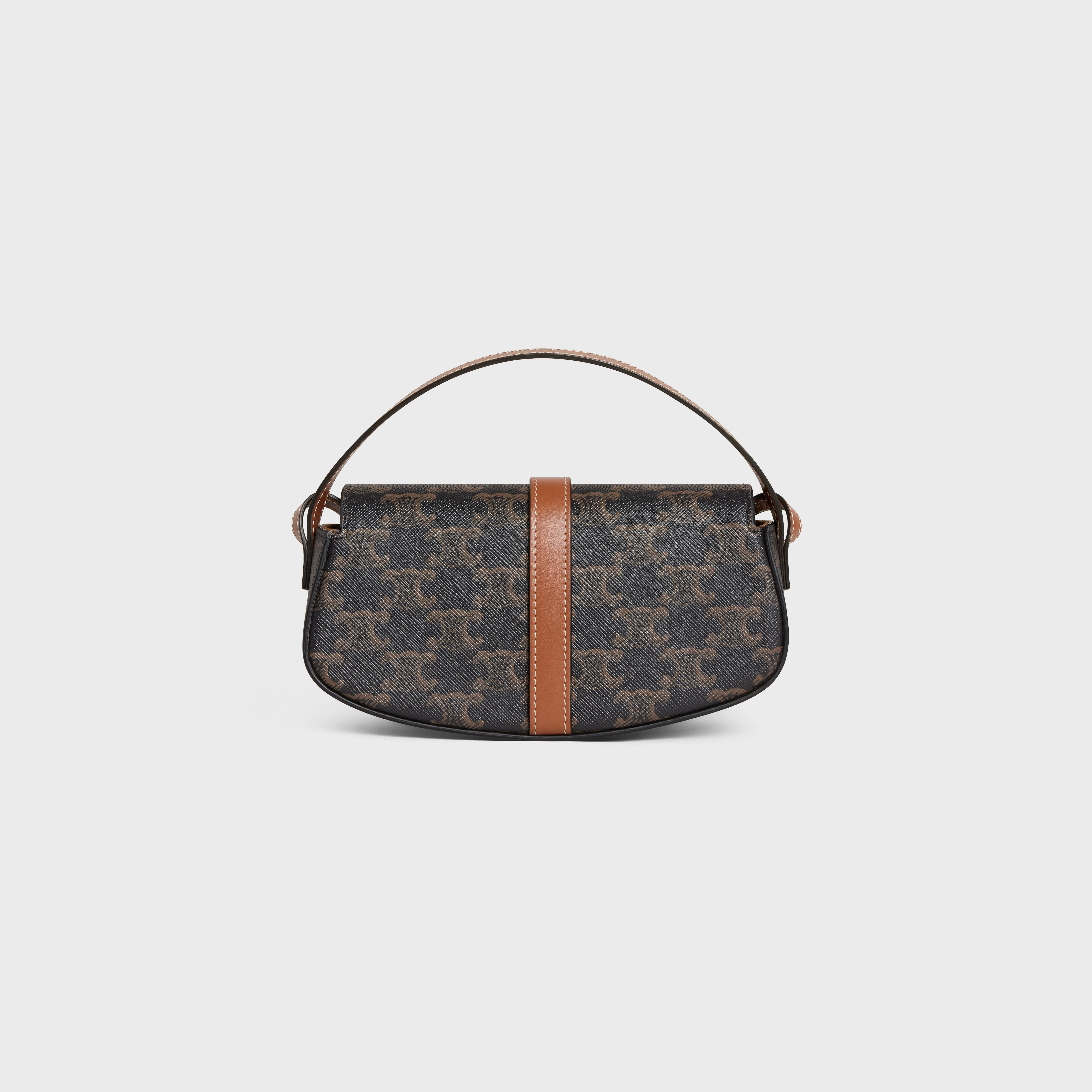クラッチバッグ CELINE LEATHER AND TRIOMPHE CANVAS TABOU POUCH WITH STRAP Céline - Clutch on Strap Tabou in Triomphe Canvas and