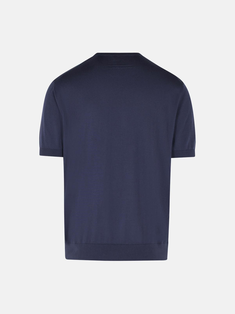 ZEGNA BLUE COTTON T-SHIRT outlook