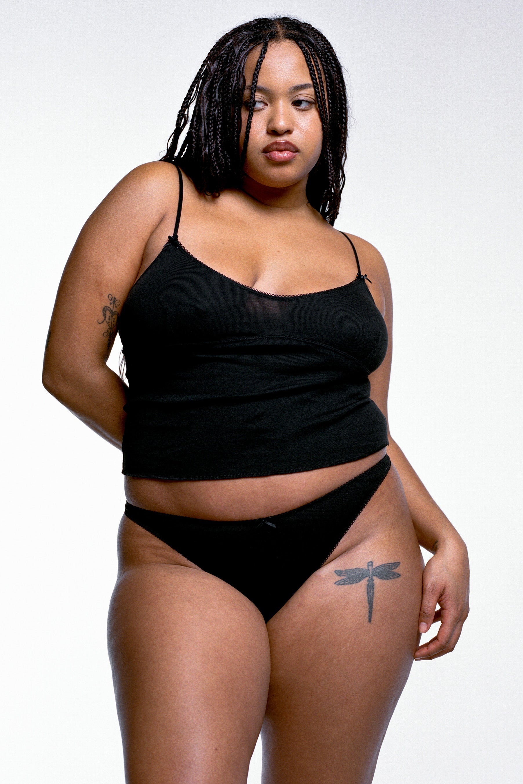 The Bralette Tank: Cotton Jersey Black - 3