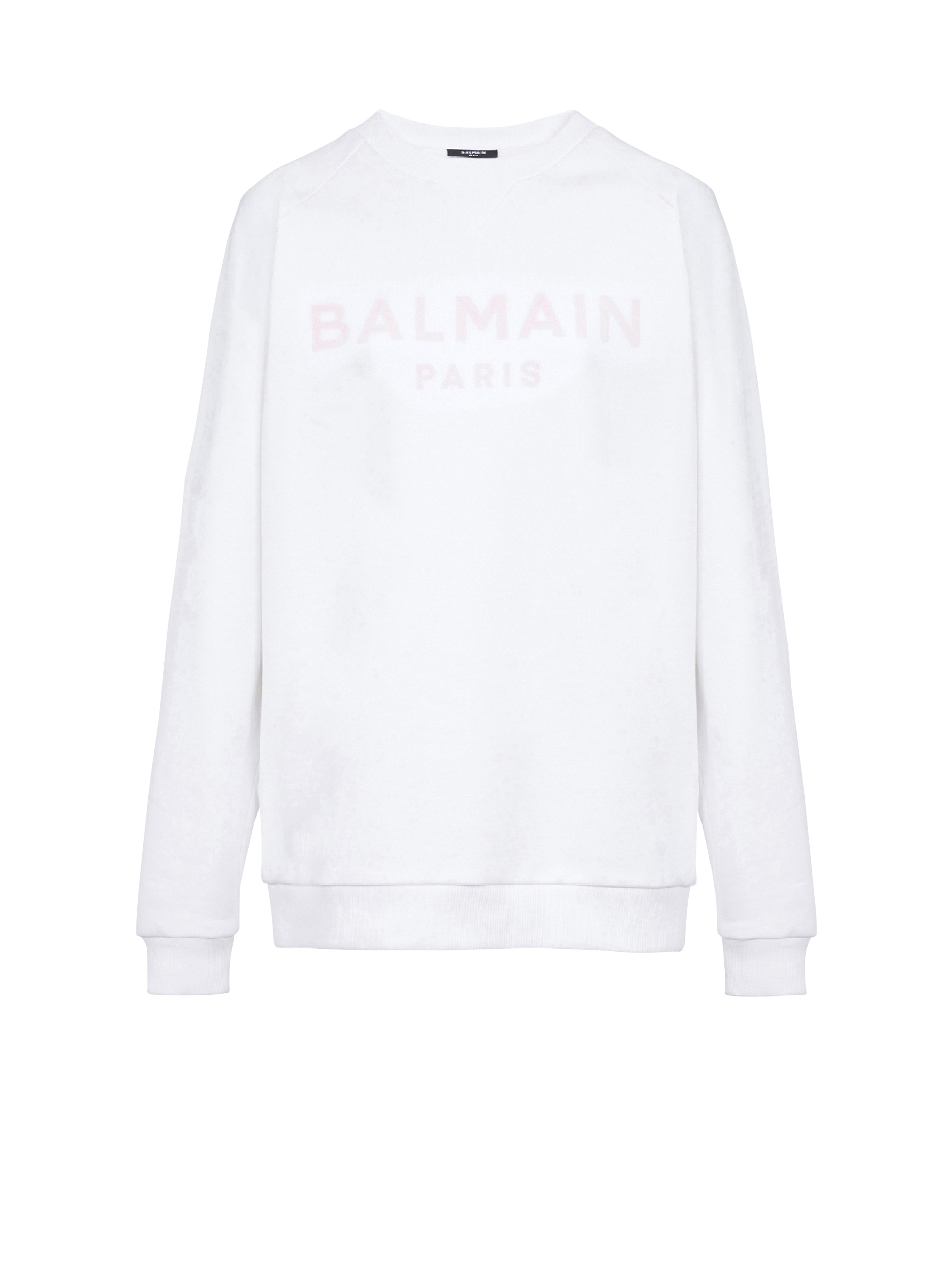 Eco-designed cotton sweatshirt with Balmain logo print - 1