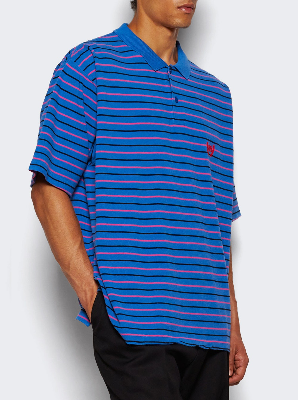 Short Sleeve Regular Polo Blue And Pink - 2