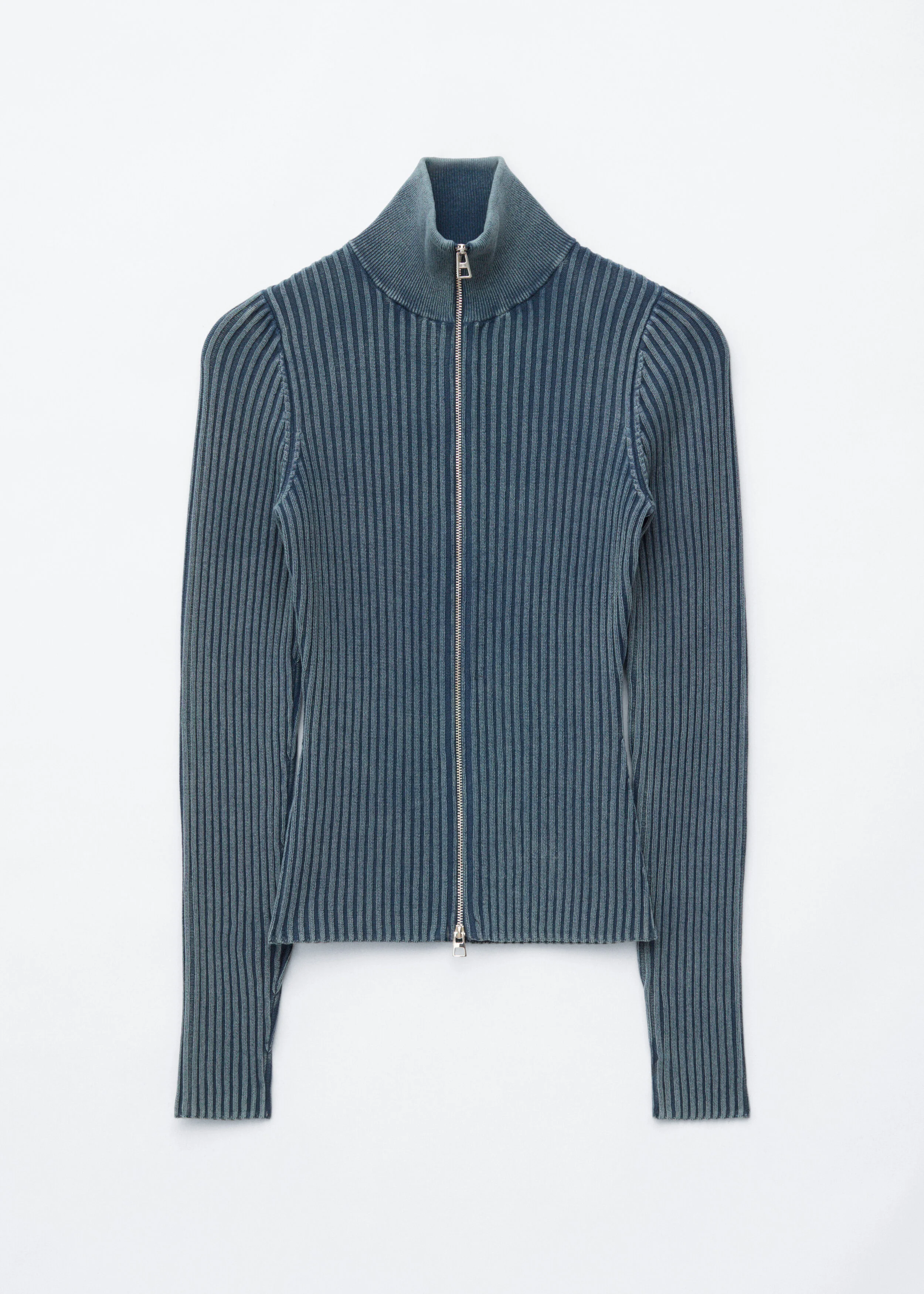 Zip-Up Turtleneck Cardigan - 1