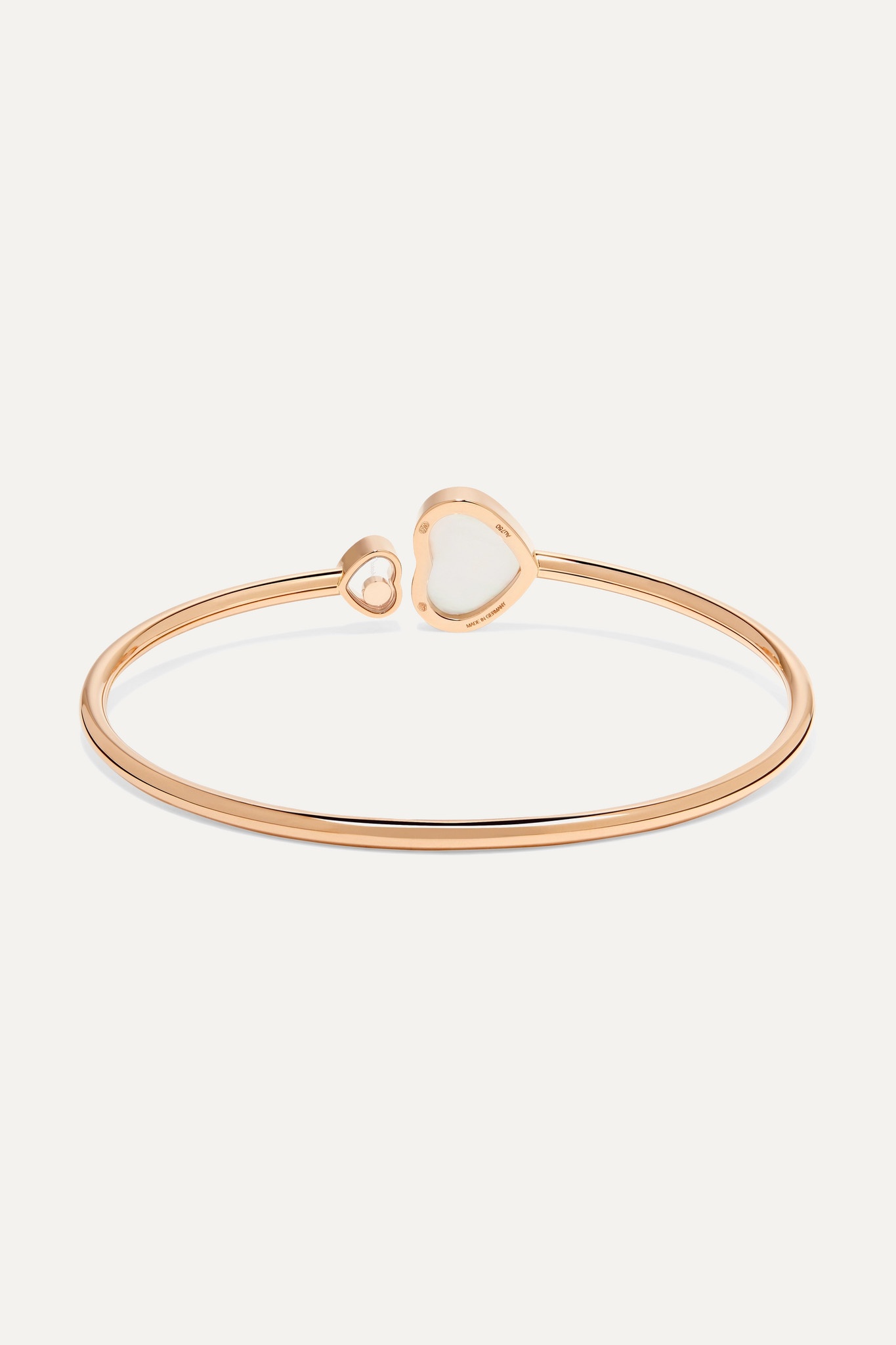 Happy Hearts 18-karat rose gold, onyx and diamond cuff - 3