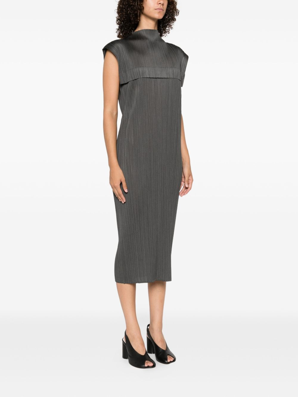 pleated cape dress - 3